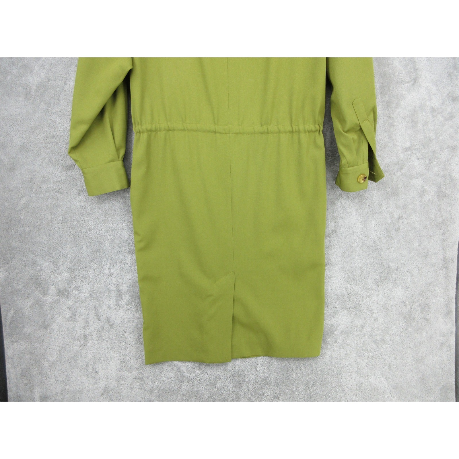 Vintage Linda Allard for Ellen Tracy Dress Womens 6 Wool Button Front Tie Waist