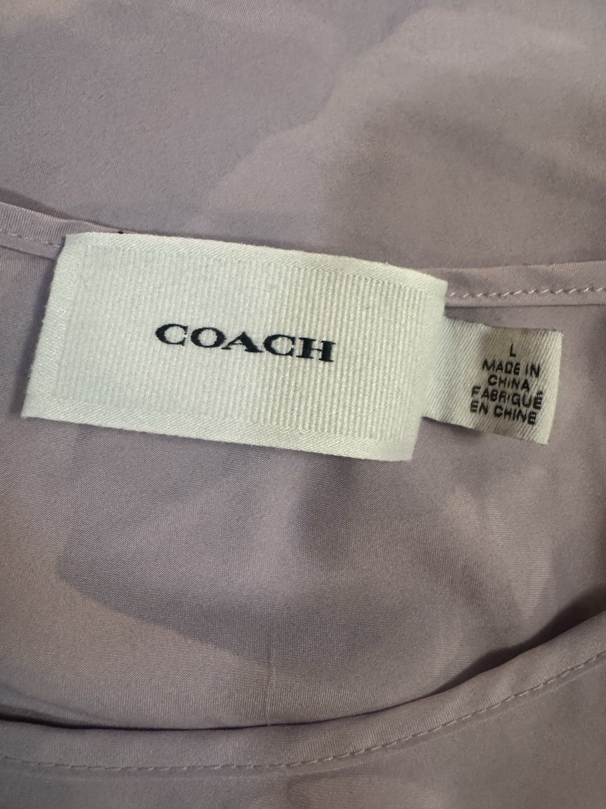 Coach Womens Lavender Slip Mini Dress Pullover Sleeveless Size Large