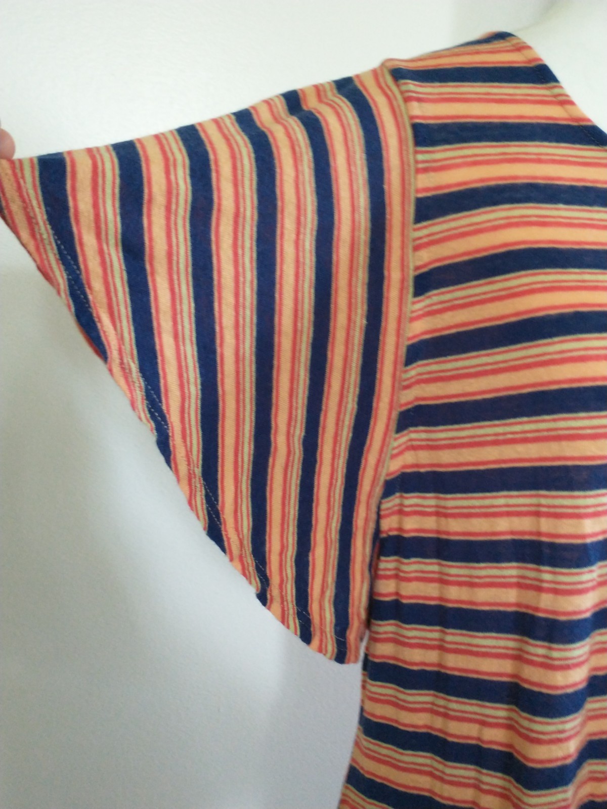 Modcloth Linen Striped Flutter Sleeve Swing Dress Women’s Plus 1X Retro Vintage