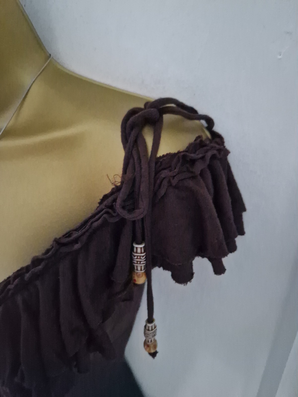 🤎 Rare Stunning Jane Norman Brown Milkmaid Fairy Boho Dress 10/12 🤎