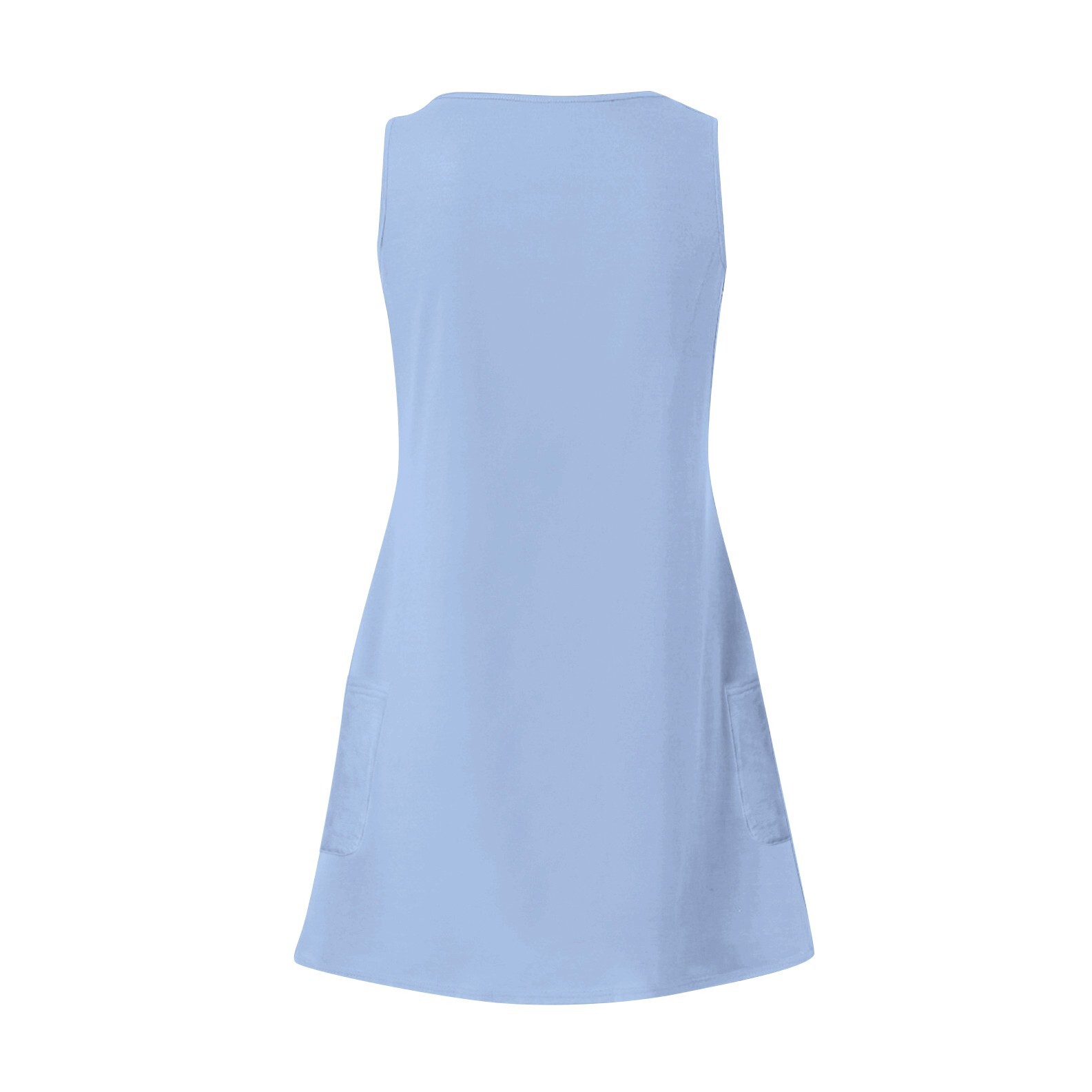 Womens Sleeveless Dress Summer Solid Tank Dresses Casual Sundresses with Pockets
