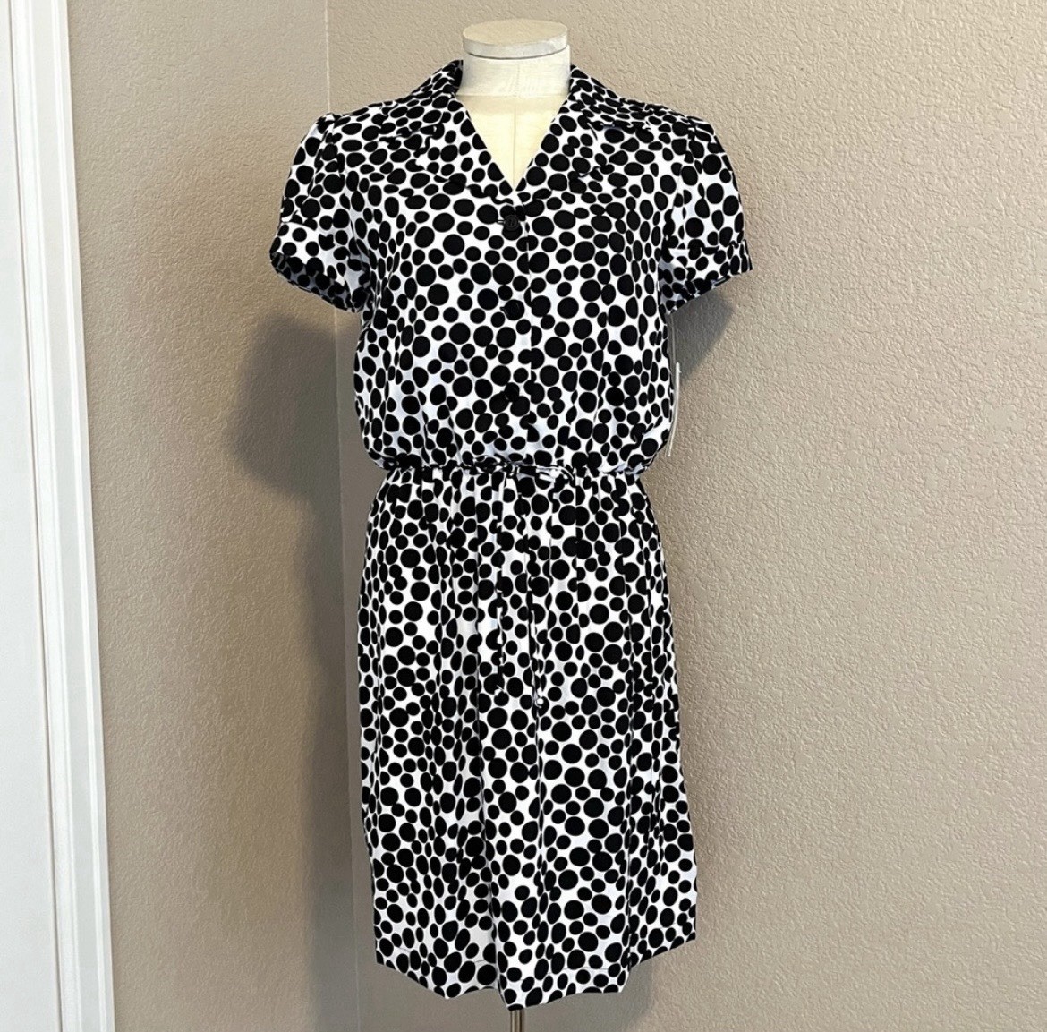 Shelby & Palmer Women’s White And Black Polka Dot Dress