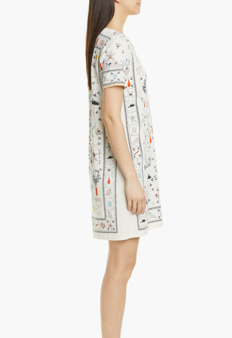 NEW TORY BURCH T-shirt dress short Sleeve Poetry of things Sizes M L NWT