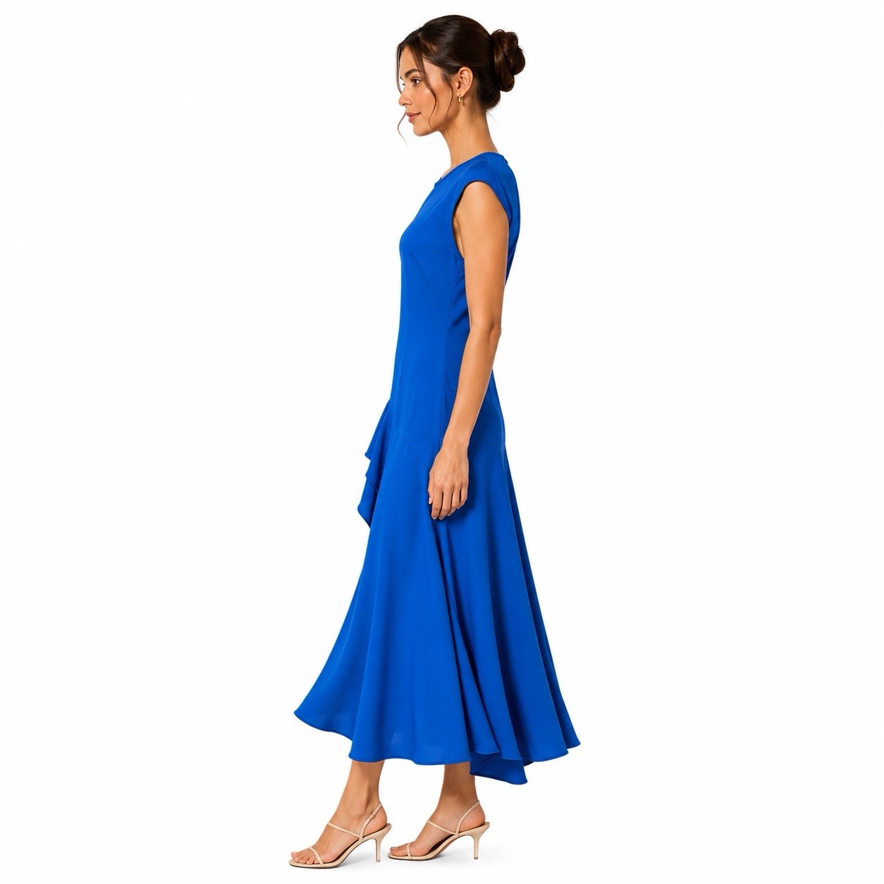 NWT Kobi Halperin Lili Bias Cut Blue Jay Long Midi Dress Evening Wedding Guest S