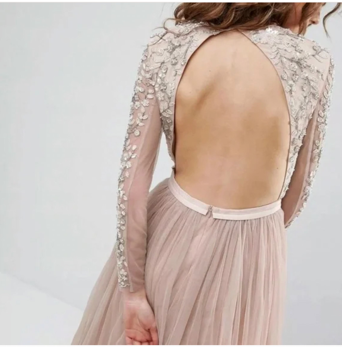 Needle & Thread Butterfly Gown Backless Tulle Embellished Dress Size 6 Pink