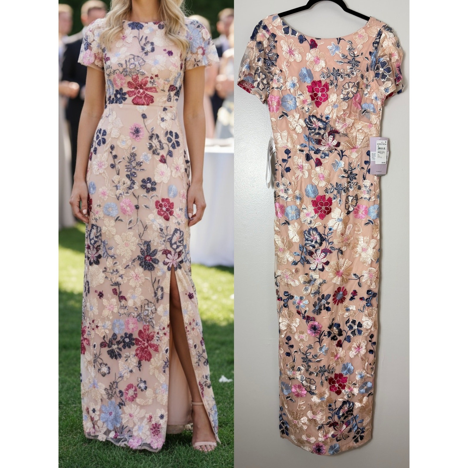 JS COLLECTIONS DRESS 4 GOWN WEDDING GUEST LONG MAXI FLORAL EMBROIDERED FORMAL