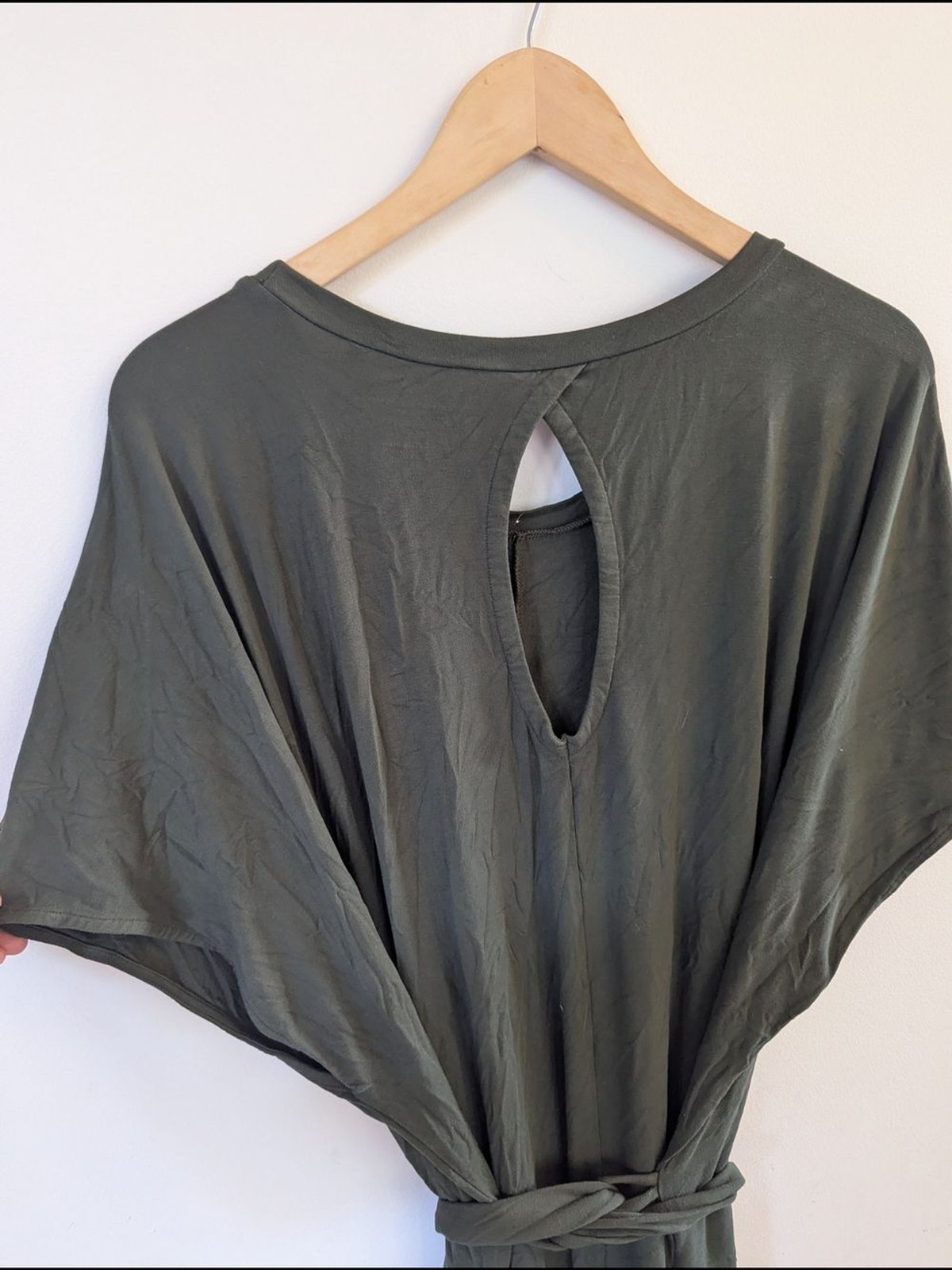 Universal Standard Olive Green Jersey Knit Maxi Midi Dress Keyhole XL Peru