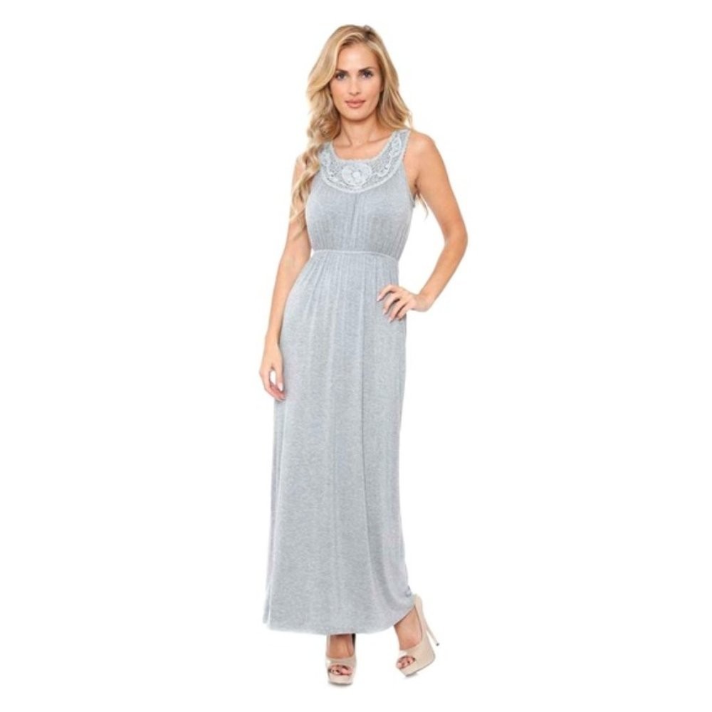 White Mark Katherine Gray Maxi Dress, NWT, Size: Medium