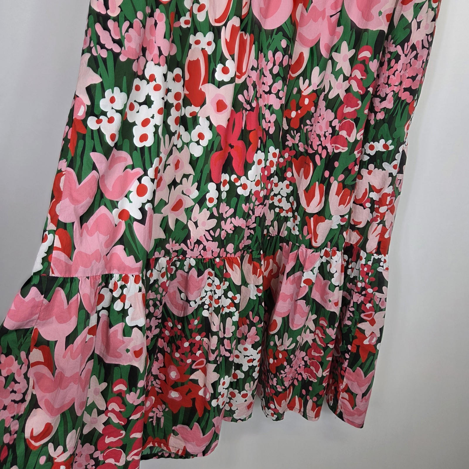 Lesley Evers Smocked Sleeveless Nadia Floral Midi Dress Womens 2X