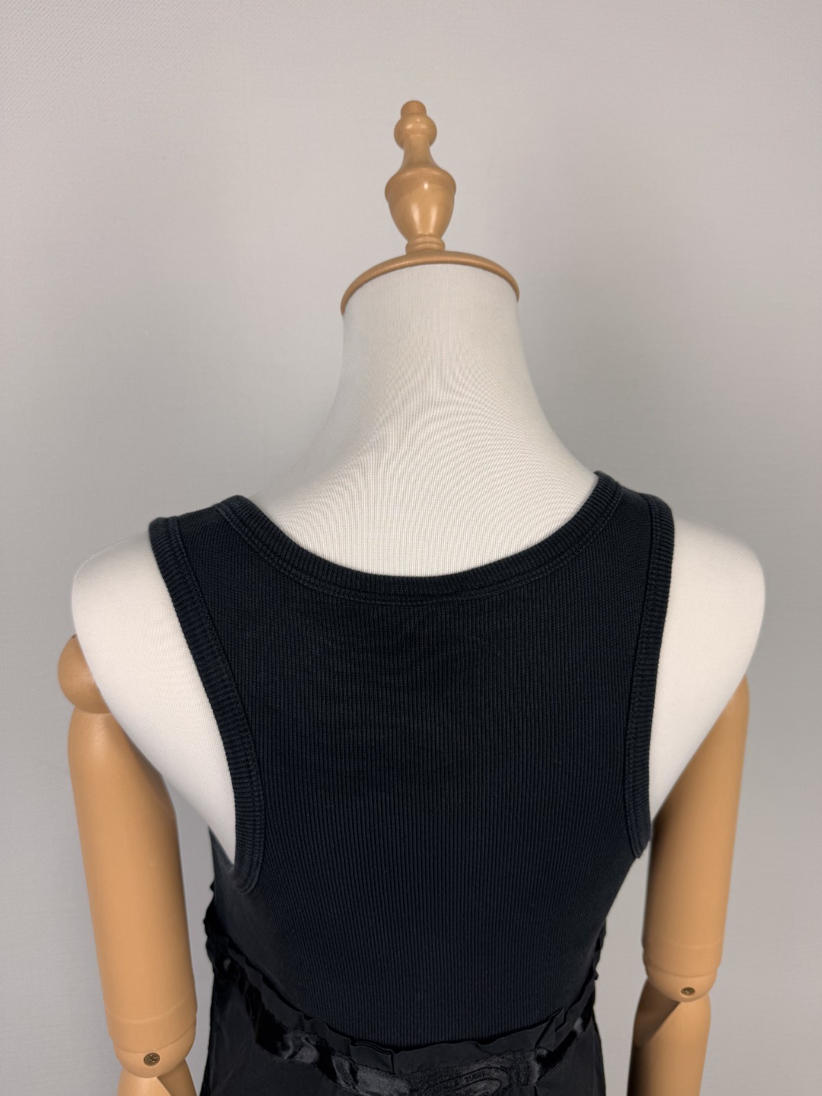 Cop Copine Black Sleeveless Round Neck Buttons Belted Vintage Dress Sz 40