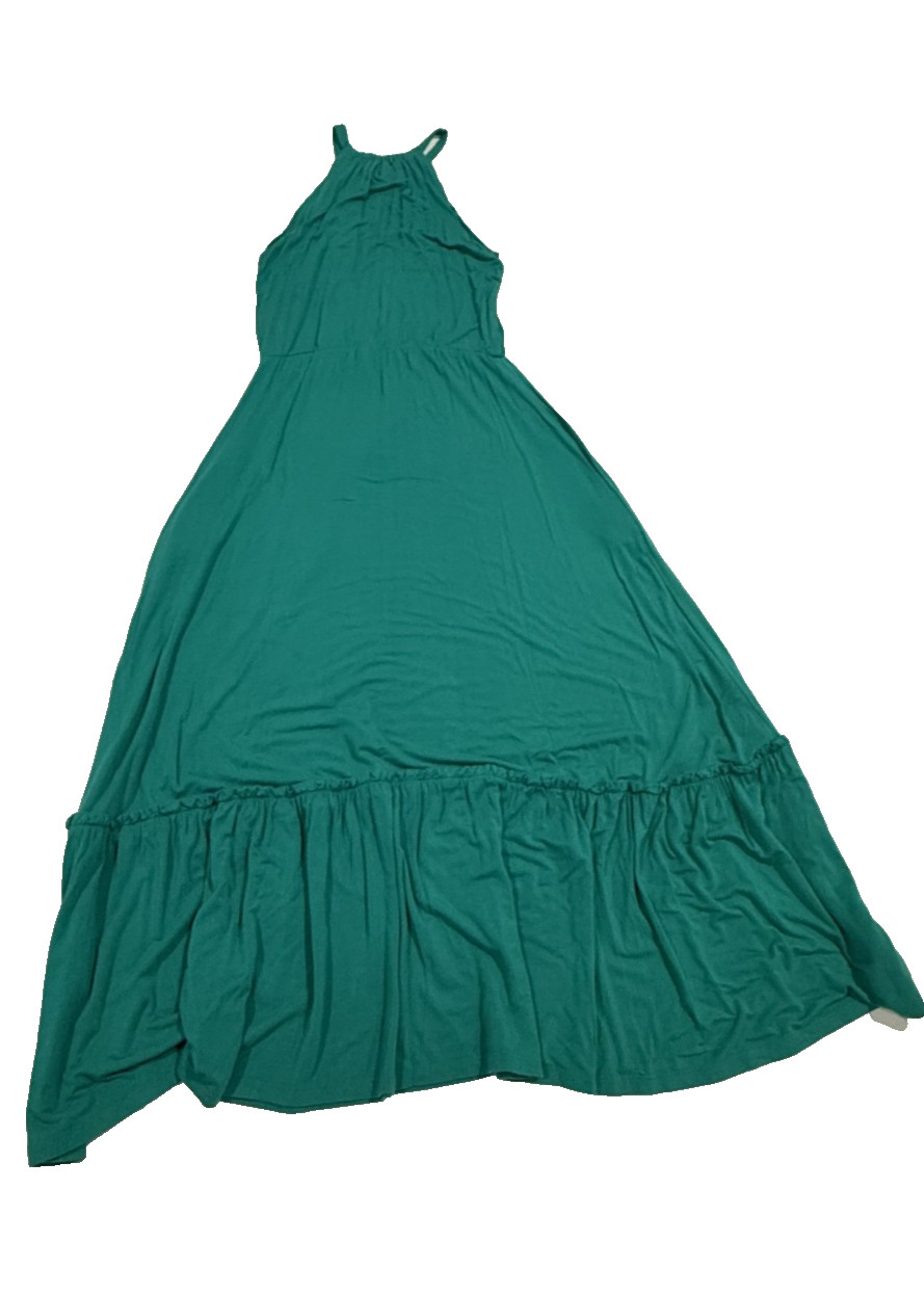 Cynthia Rowley Kelly Green Halter Midi Dress with Pockets Size Small