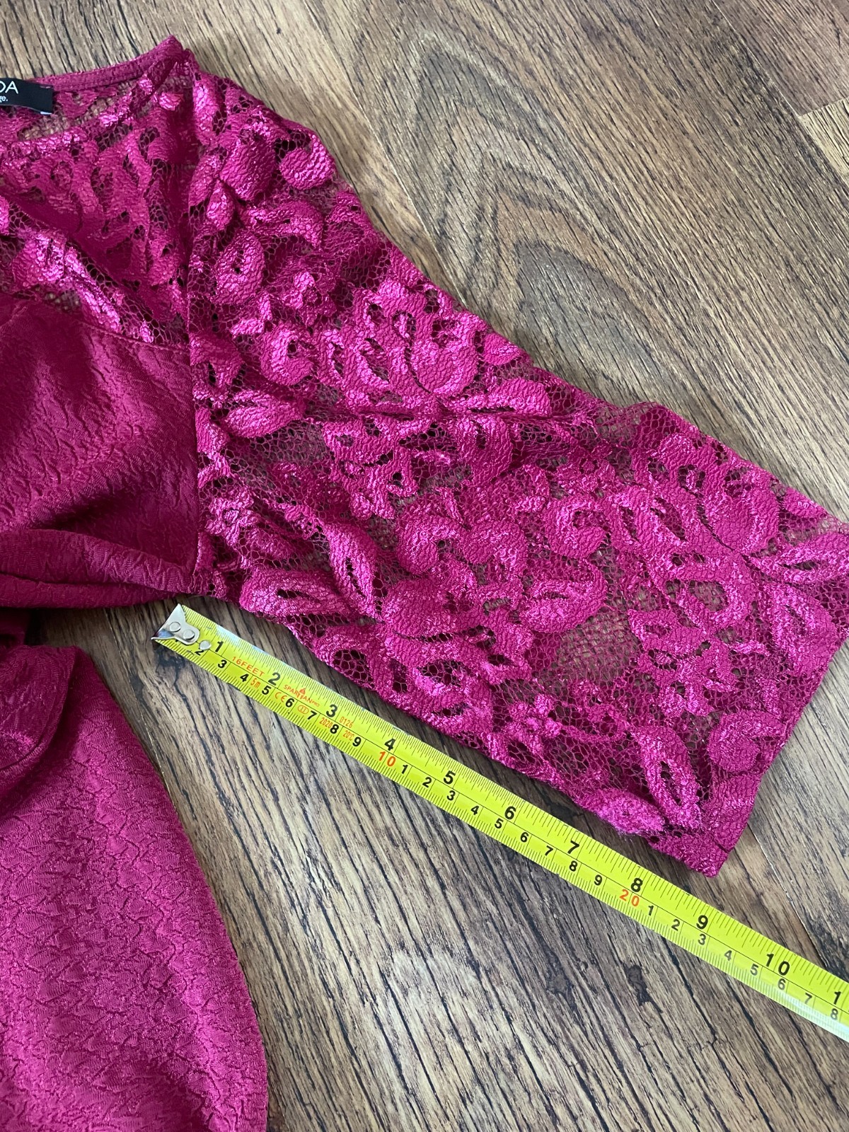 Moda by George burgundy bodycon dress with lace details uk 18 eur 46