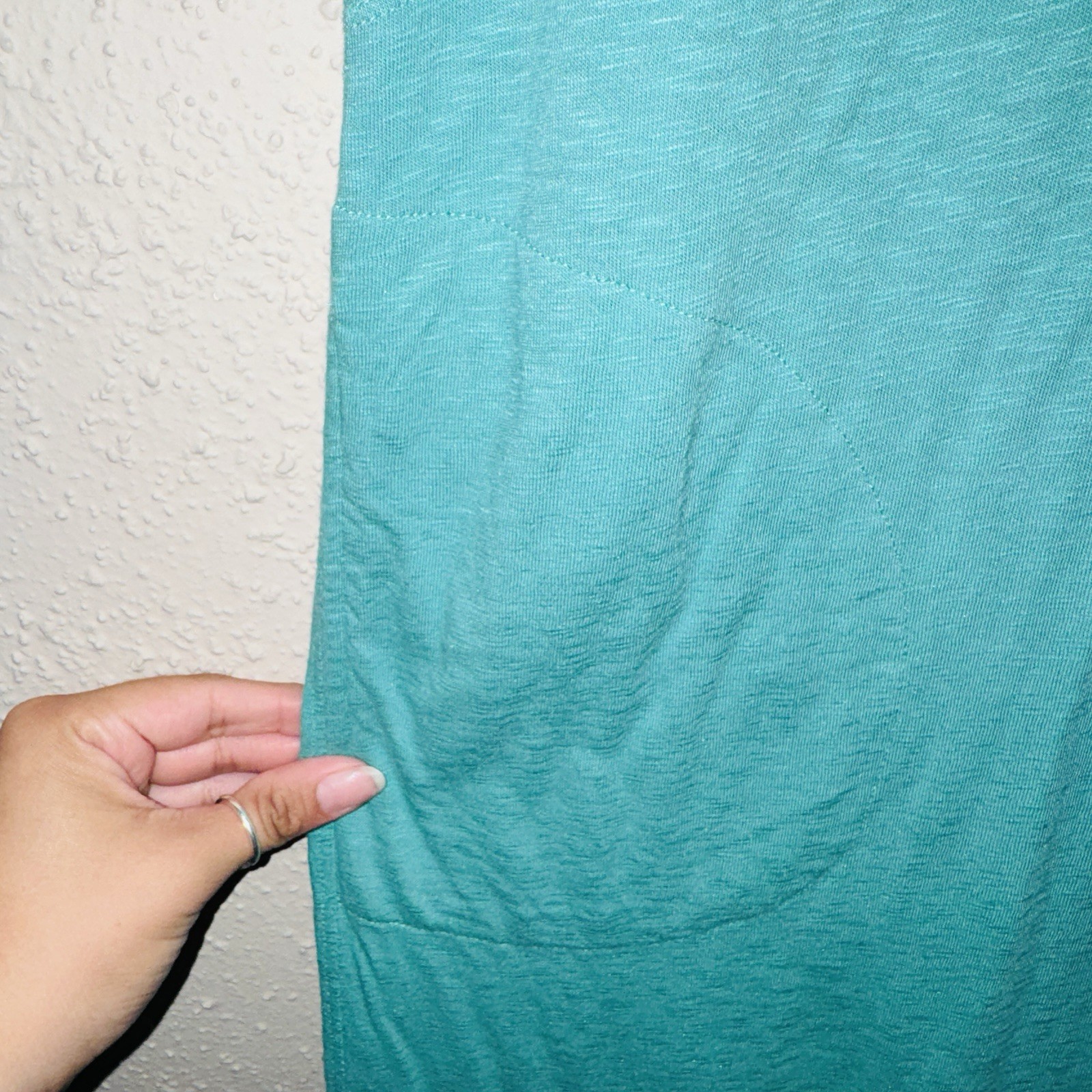J. Jill Teal V-Neck Sleeveless Button Detail Midi Dress Pockets S