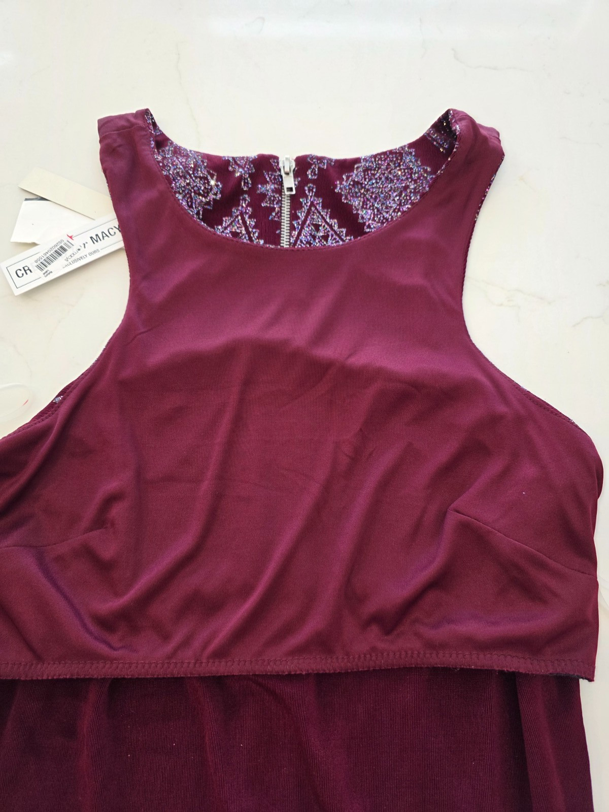 Speech Less burgundy silver gliders women dress size 9 D282