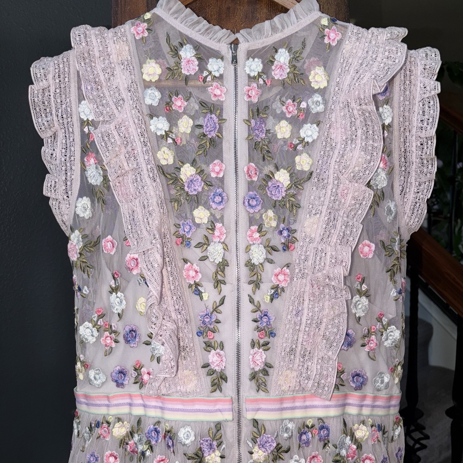 NWT Needle&Thread Prism Ditsy Mini Dress Floral Embroidery Lilac *SEE CONDITION