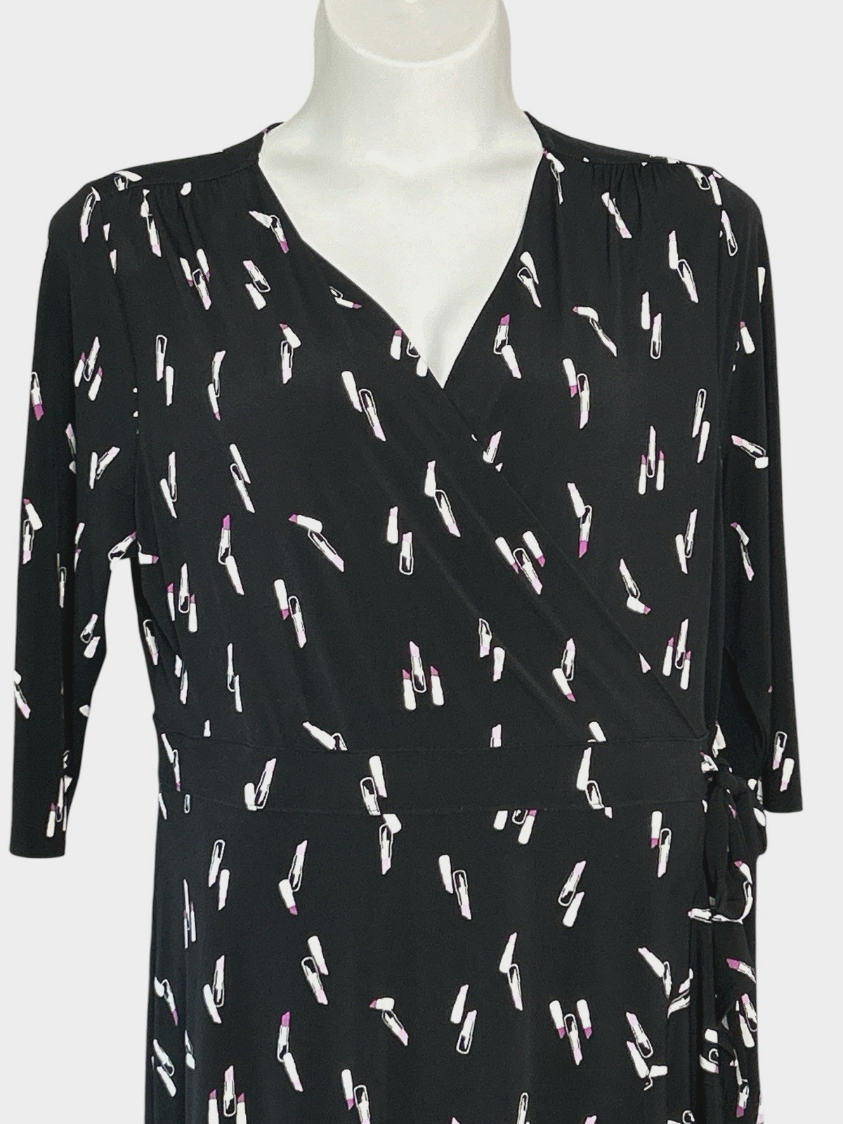 Lane Bryant Lipstick Stretch Jersey Knit Faux Wrap HI LO MAXI Dress, Size 18 20