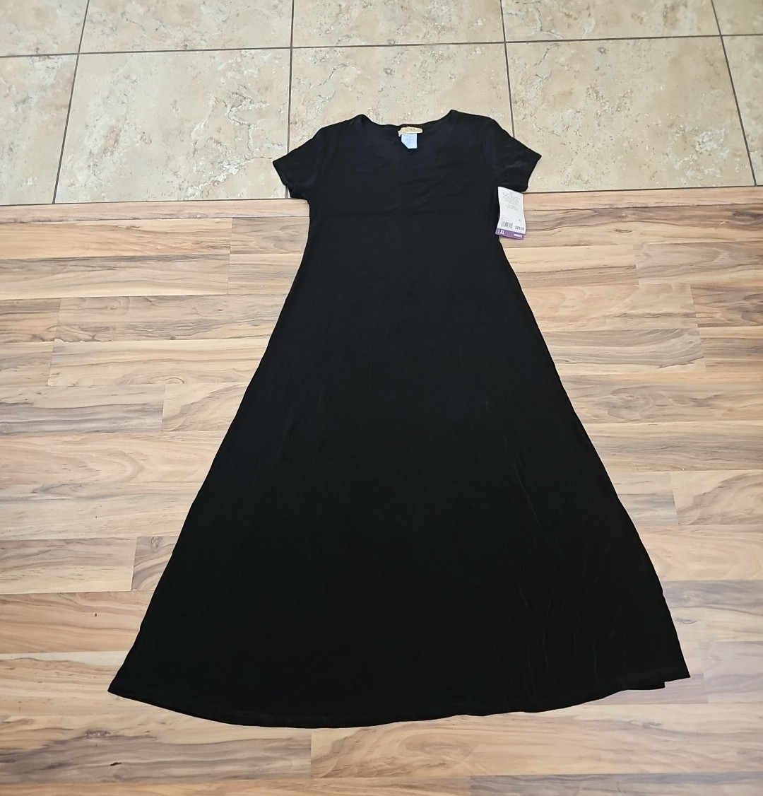 NWT Sostanza Dress Black Acetate Blend Sz XL Made in USA Vintage