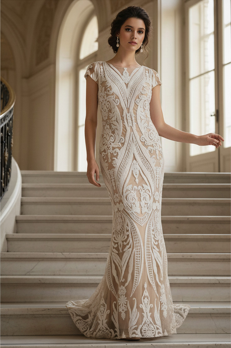 Mei Mei Collection Sequin Prom Wedding long Dress Size M