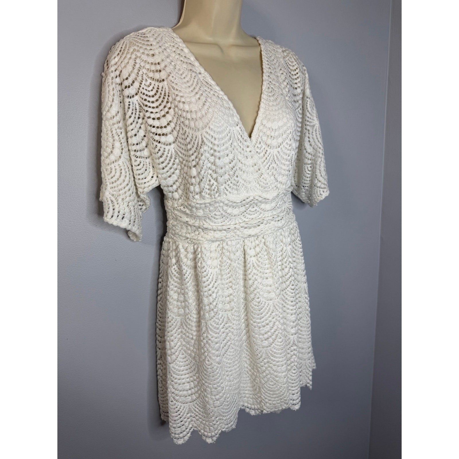 Lilly Pulitzer Parigi Skort Romper Dress Scalloped Lace Resort White Sz S