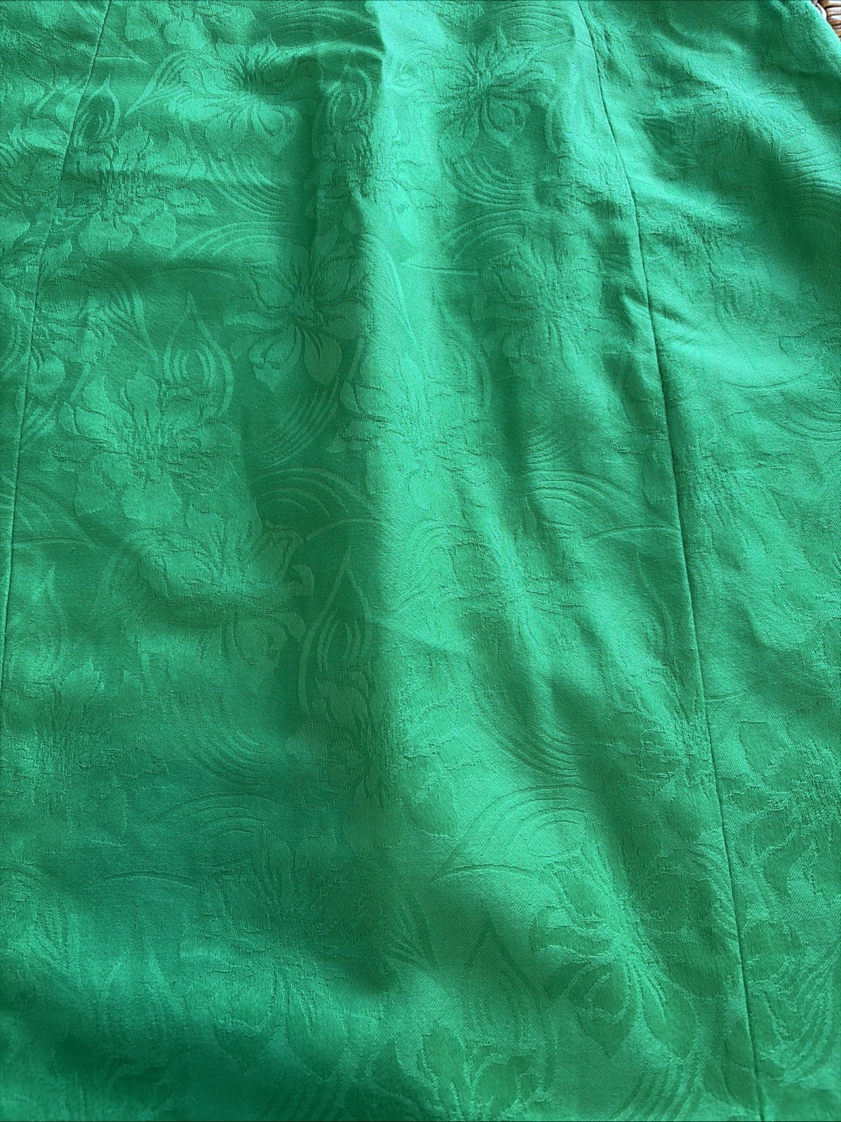 A.J. Bari Strapless Green Brocade Boned Cocktail Dress Sz 8/10