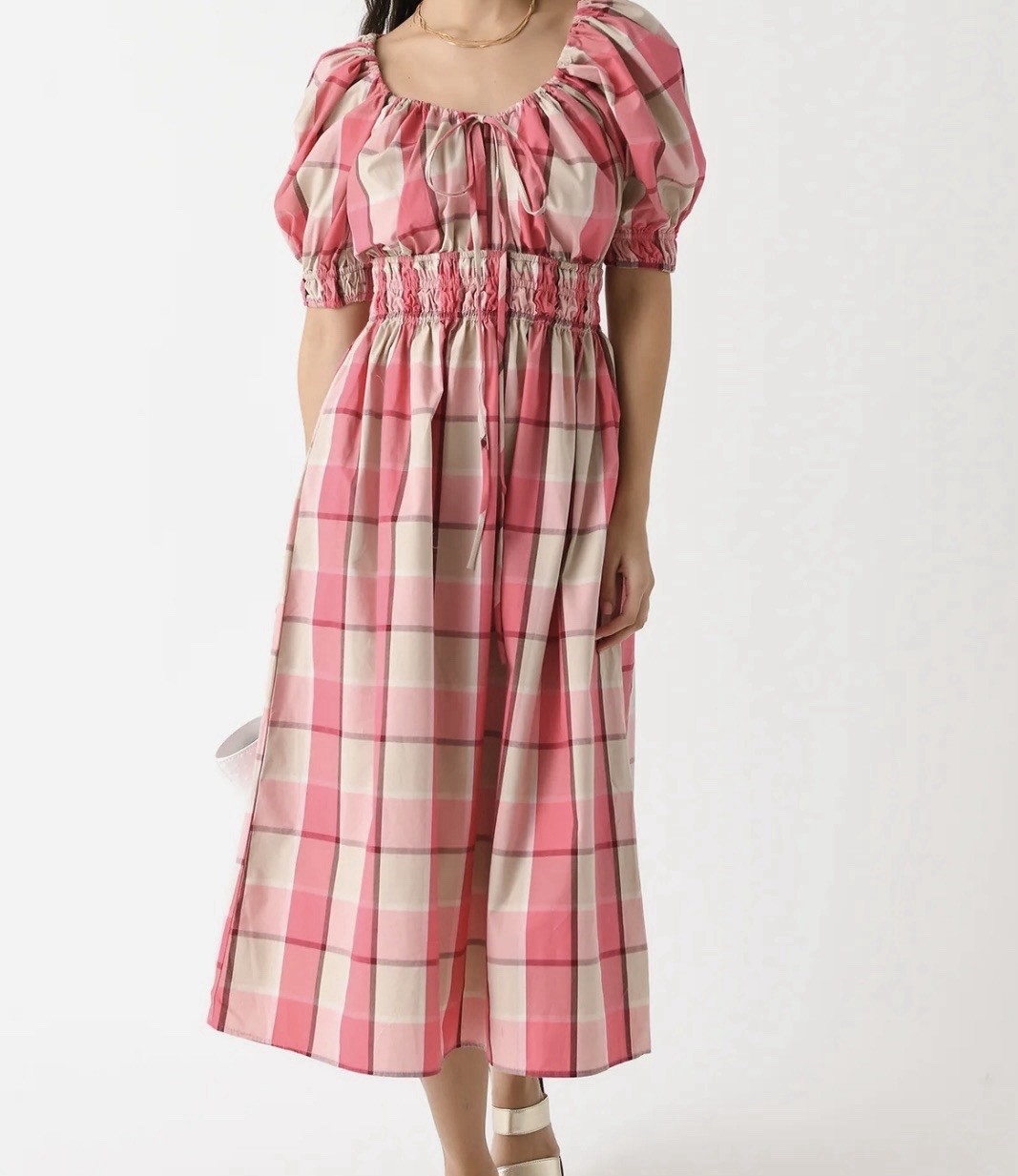 NWT Never A Wallflower 100% Cotton Plaid Summer Dress Large