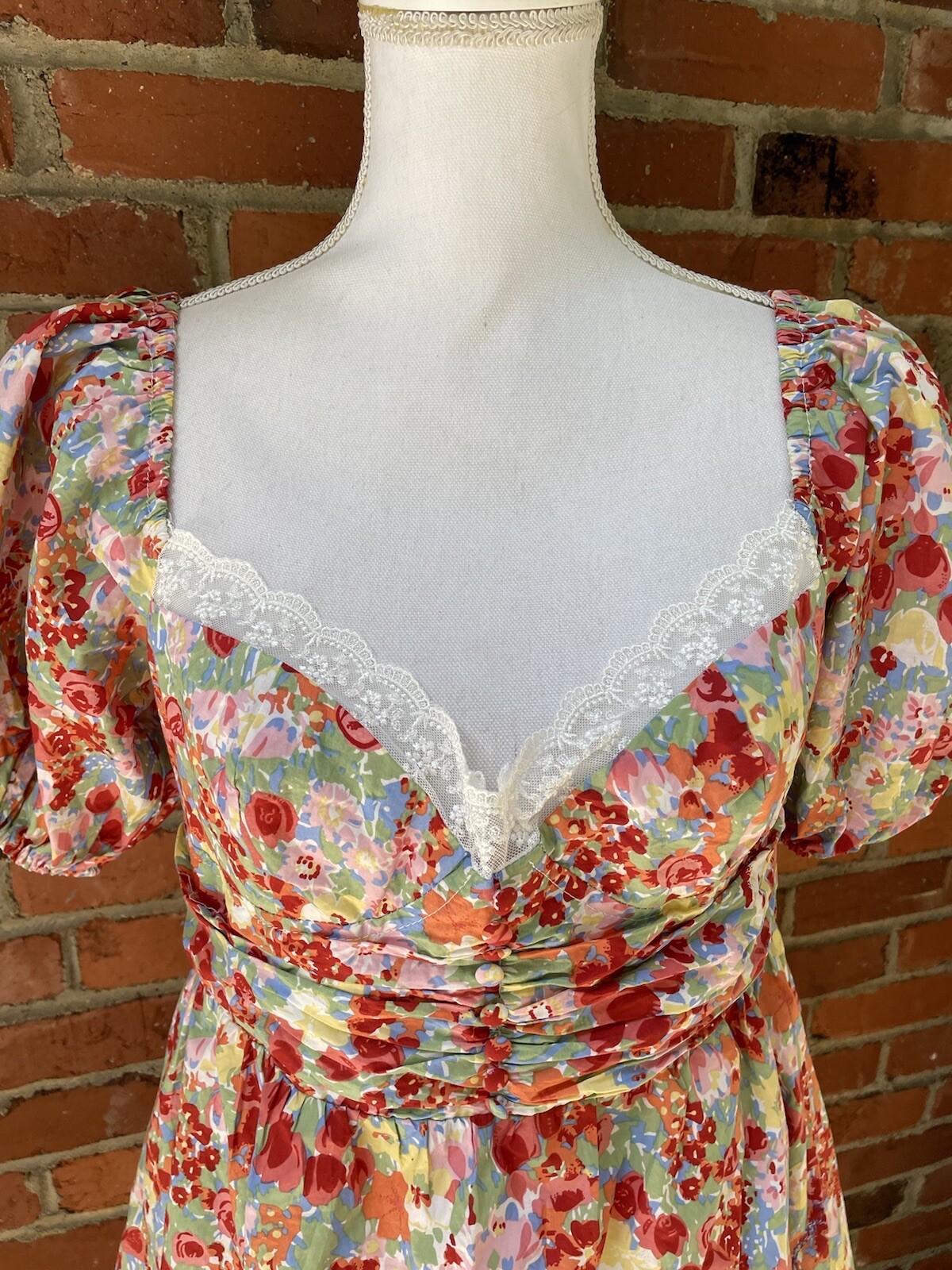 New NWT All About May Say Hello Dress Floral Mini Fit Flare Puff Sleeves Sz 10