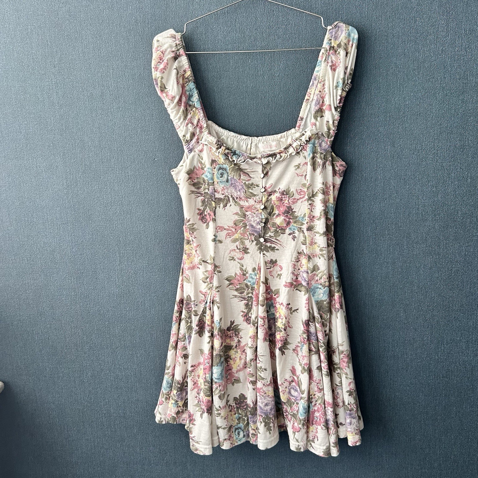 Rare LIZ LISA Vent Collection Puff Sleeve Floral Dress Square Neck Lolita