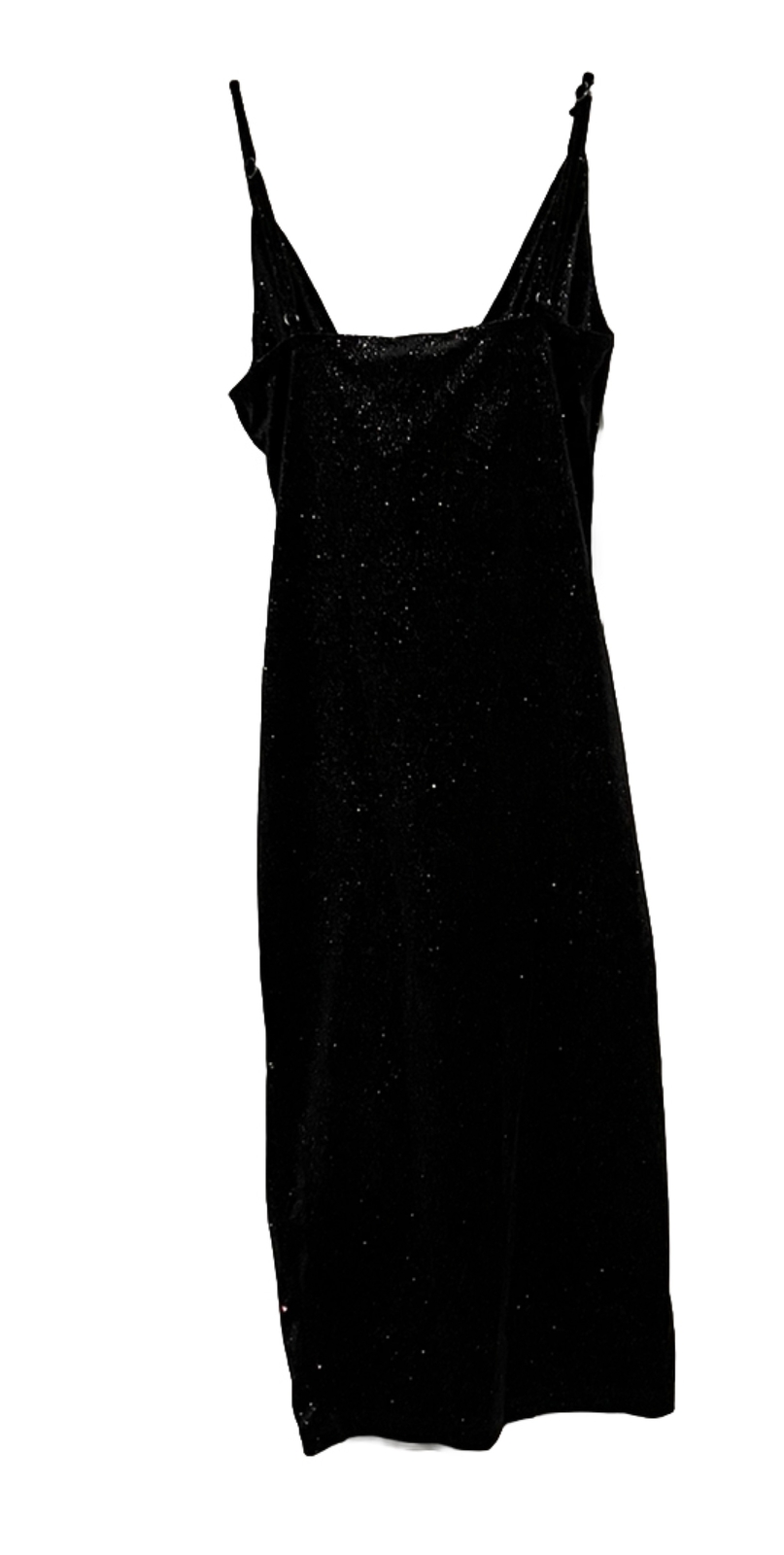 IRIS Black + Silver Glitter Sparkly Party Dress Size S NWT