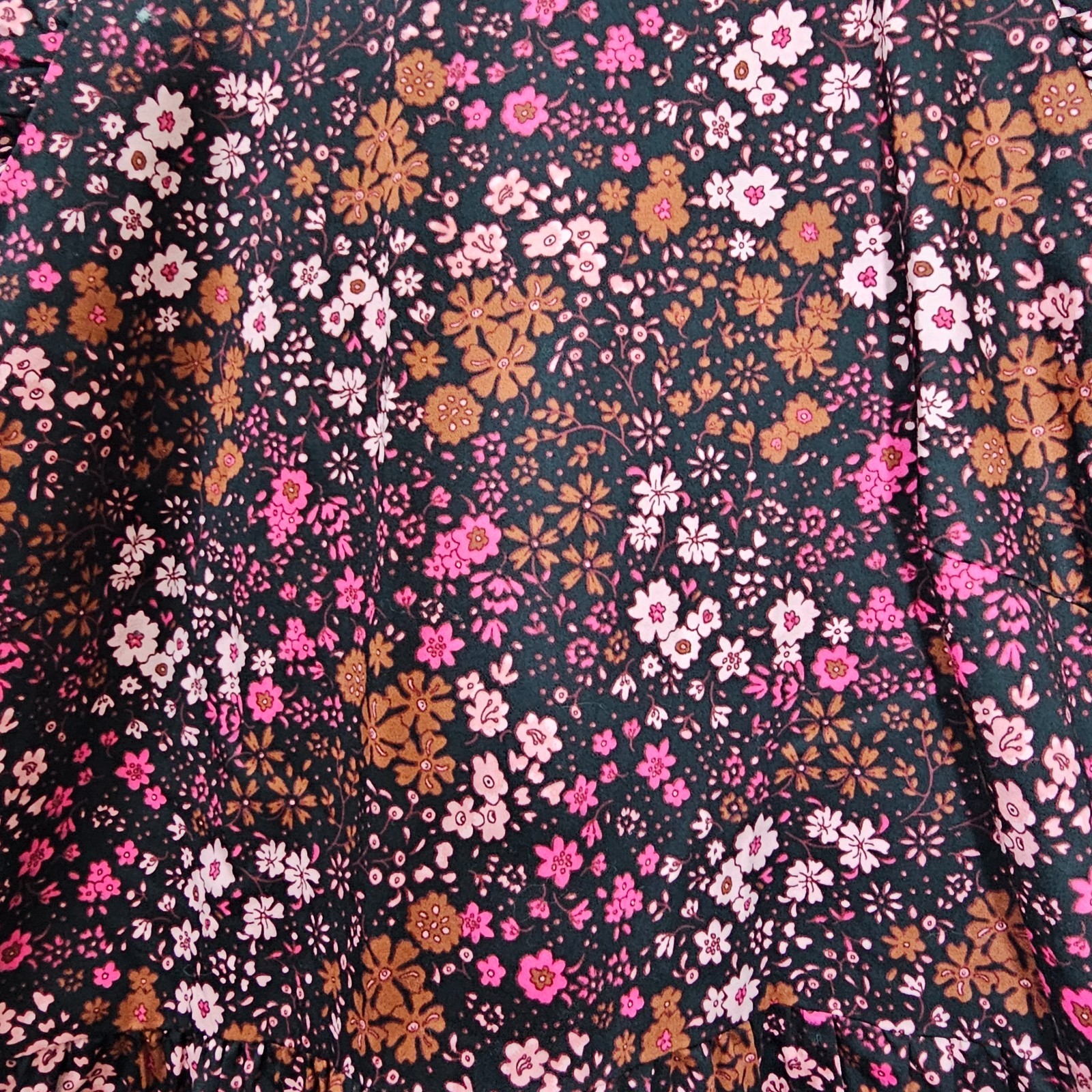 Oliver Bonas Multi Floral Print Puff Sleeve Mini Dress size 12 Ditsy Print Playf