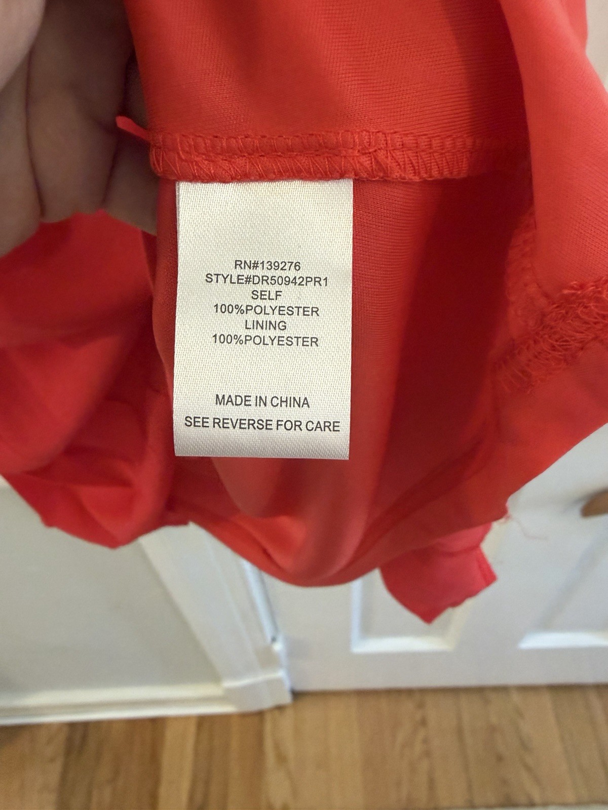DR2 by danielrainn Coral Red Pleated Sleeveless Shift Dress Round Neck M