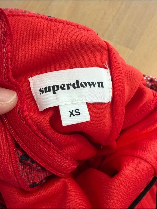 Superdown Red Snake Print Halter Mini Dress XS Lace Up Backless Snakeskin Party