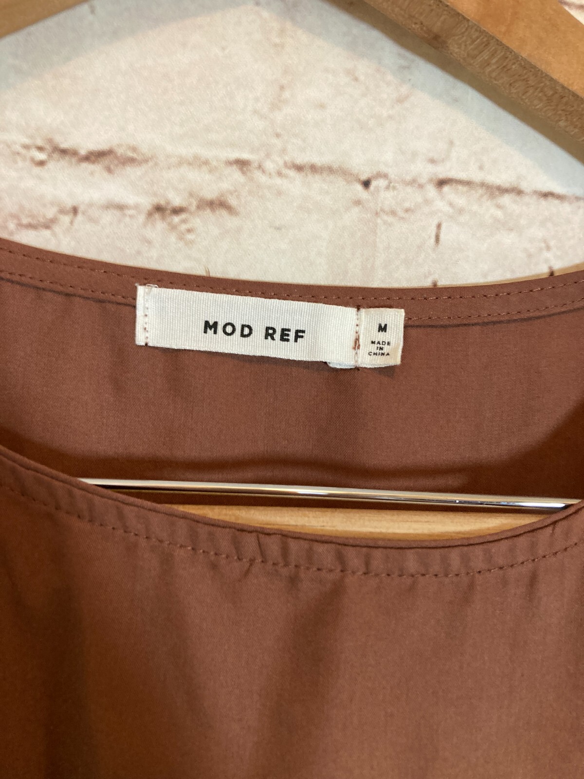 Mod Ref Dress Womens Medium Midi Chocolate Brown Lightweight Modal Asymmetric