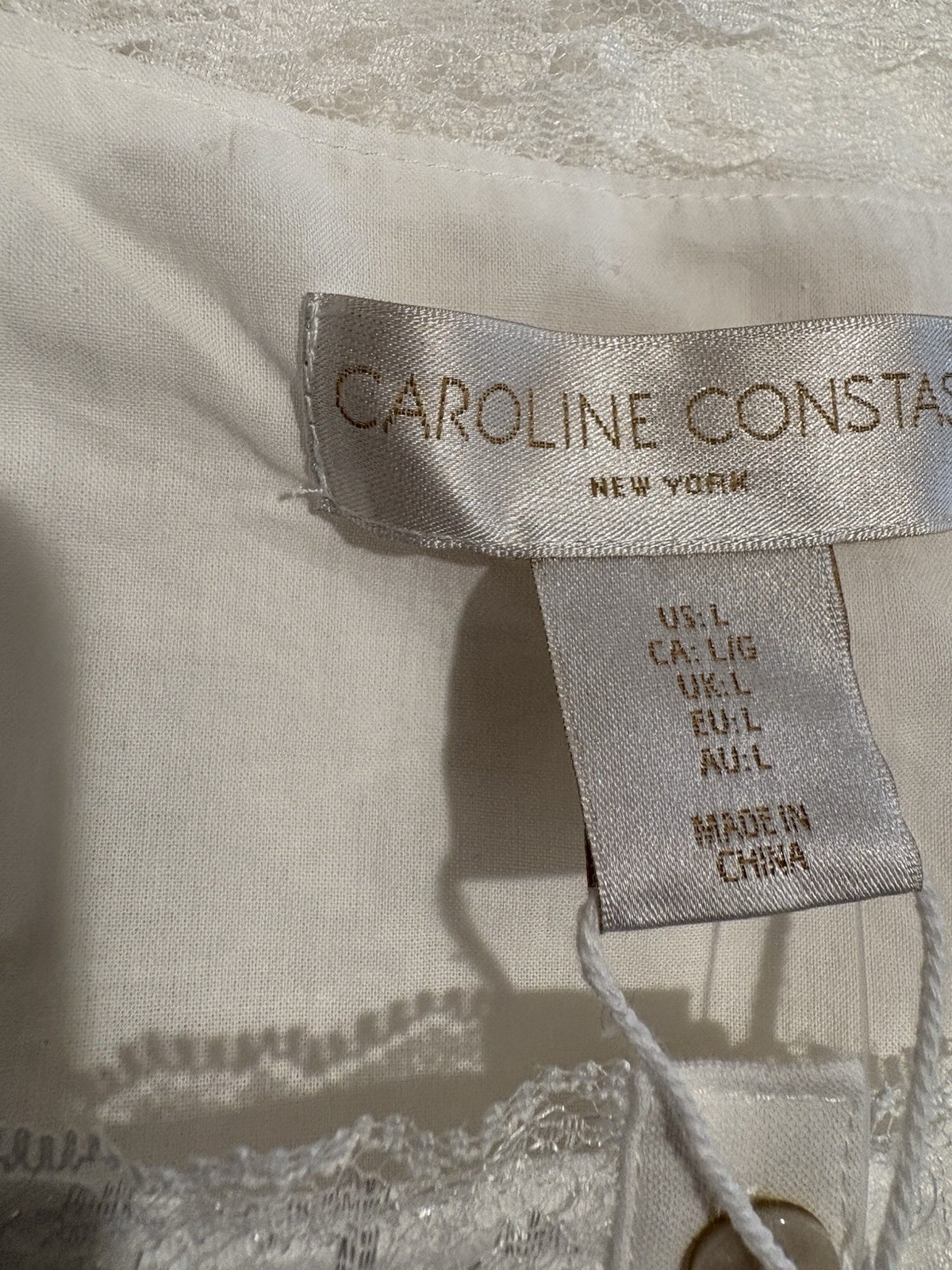 Caroline Constas women White Cotton Lace Embroidered Midi to Maxi Dress sz Large