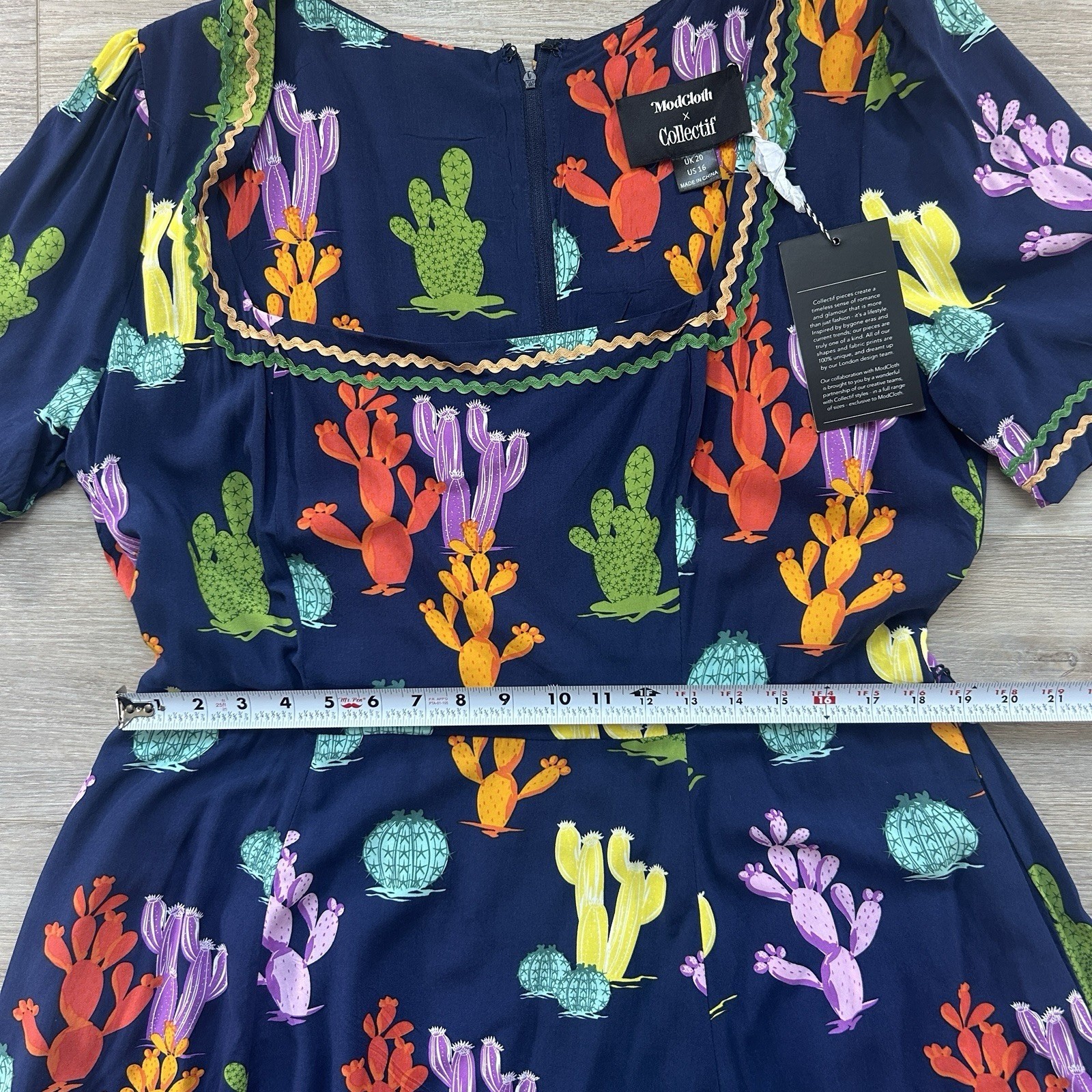 ModCloth X Collectif Size 16 Gilda Wonder Cactus Fit And Flare Midi Dress**