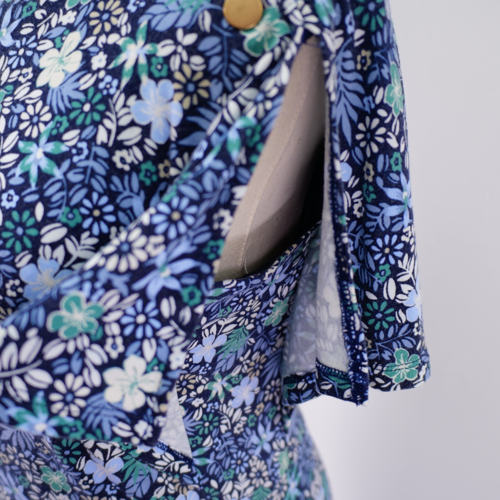 Ann Taylor Loft Blue Green Round Neck Flutter Split Short Sleeve Sleeve Dress 2