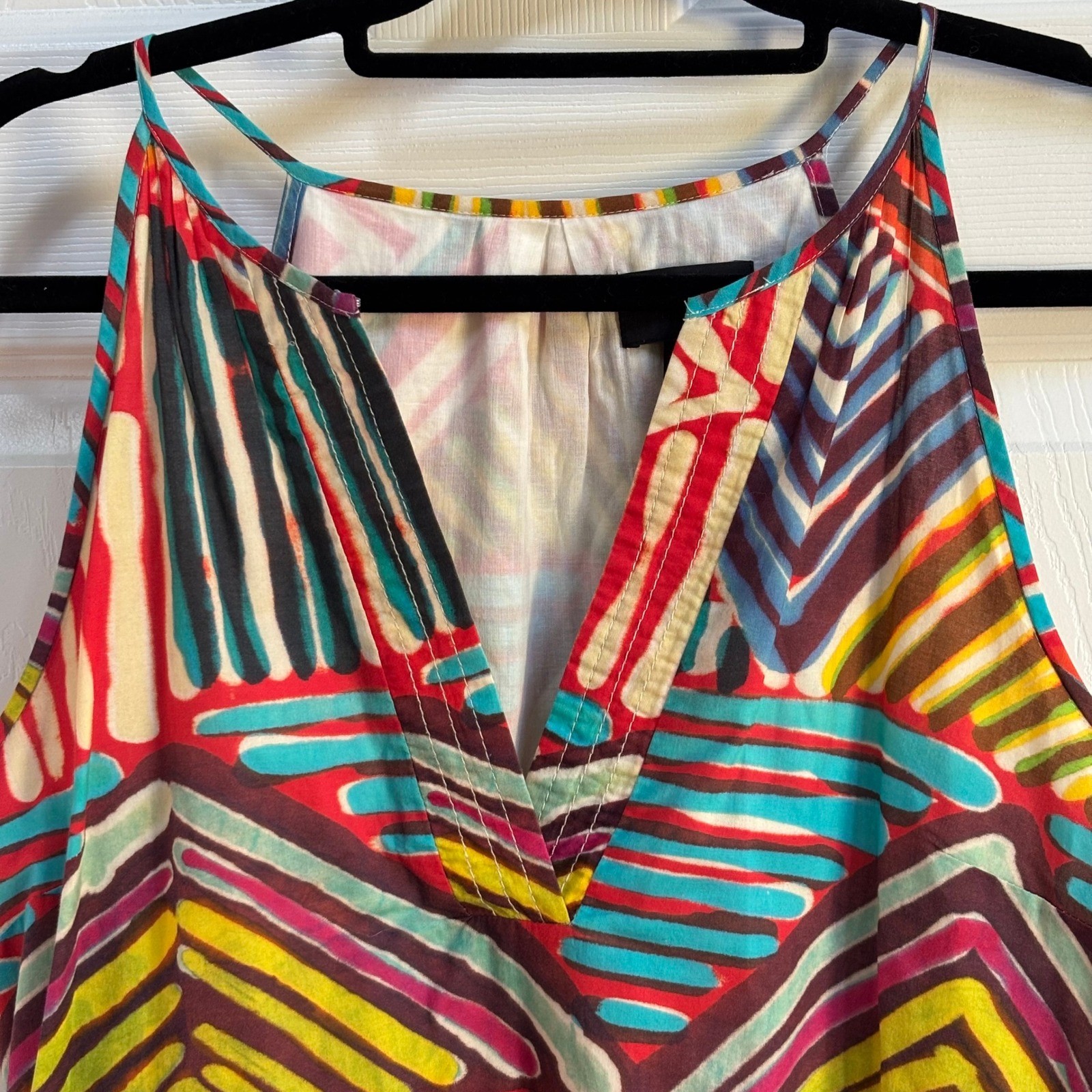 J.Crew Collection Geometric Tribal Print Cotton Halter Shift Dress Womens 10
