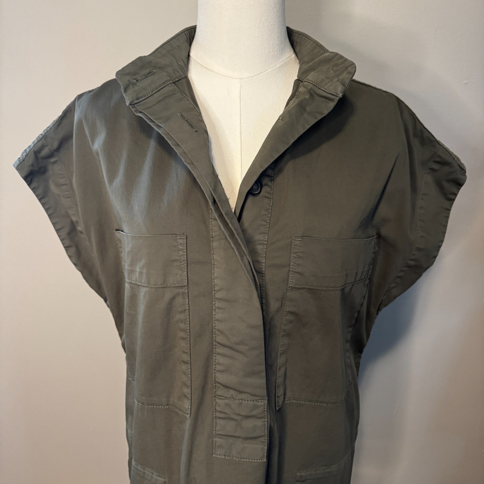 EVERLANE 2026 Easy Workwear Dress Olive Green Oversized Women’s Size Small