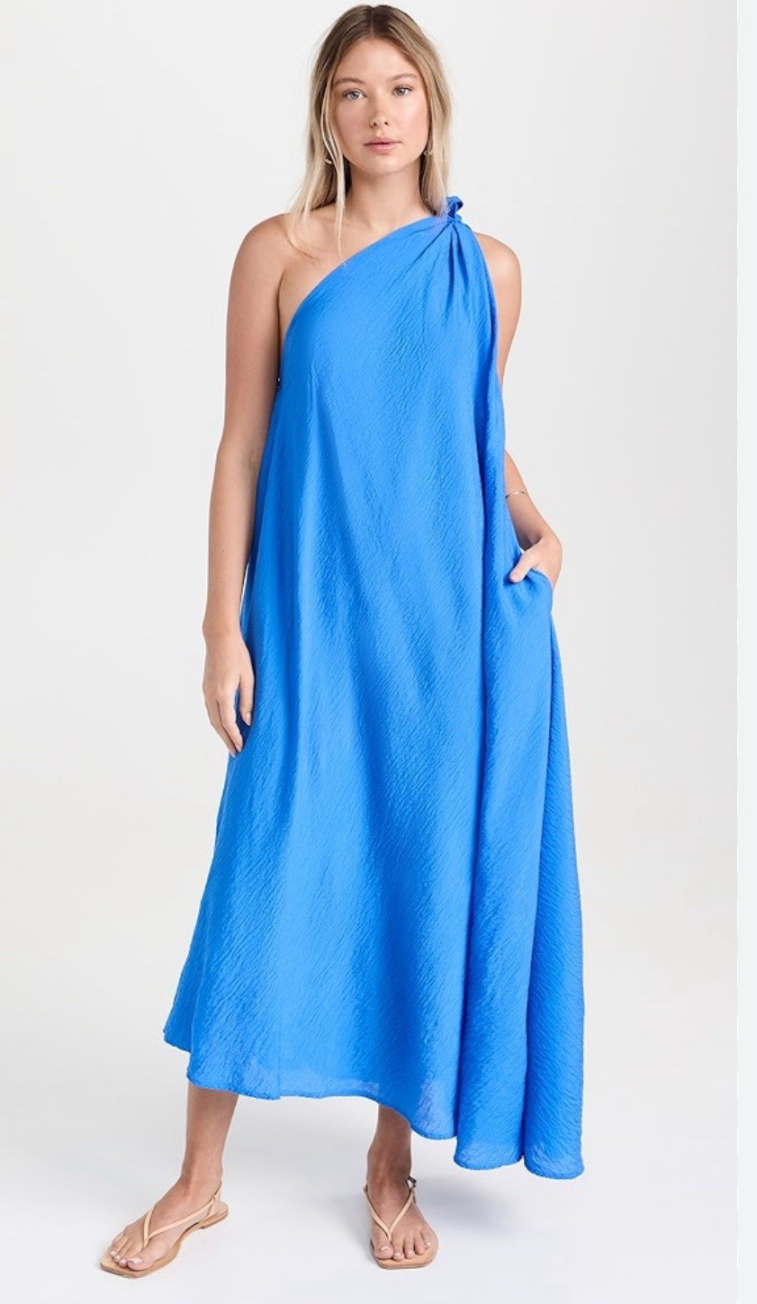 9 Seed Resort Dress One Size Taormina Dress Blue Summer Party Vacation Lagenlook