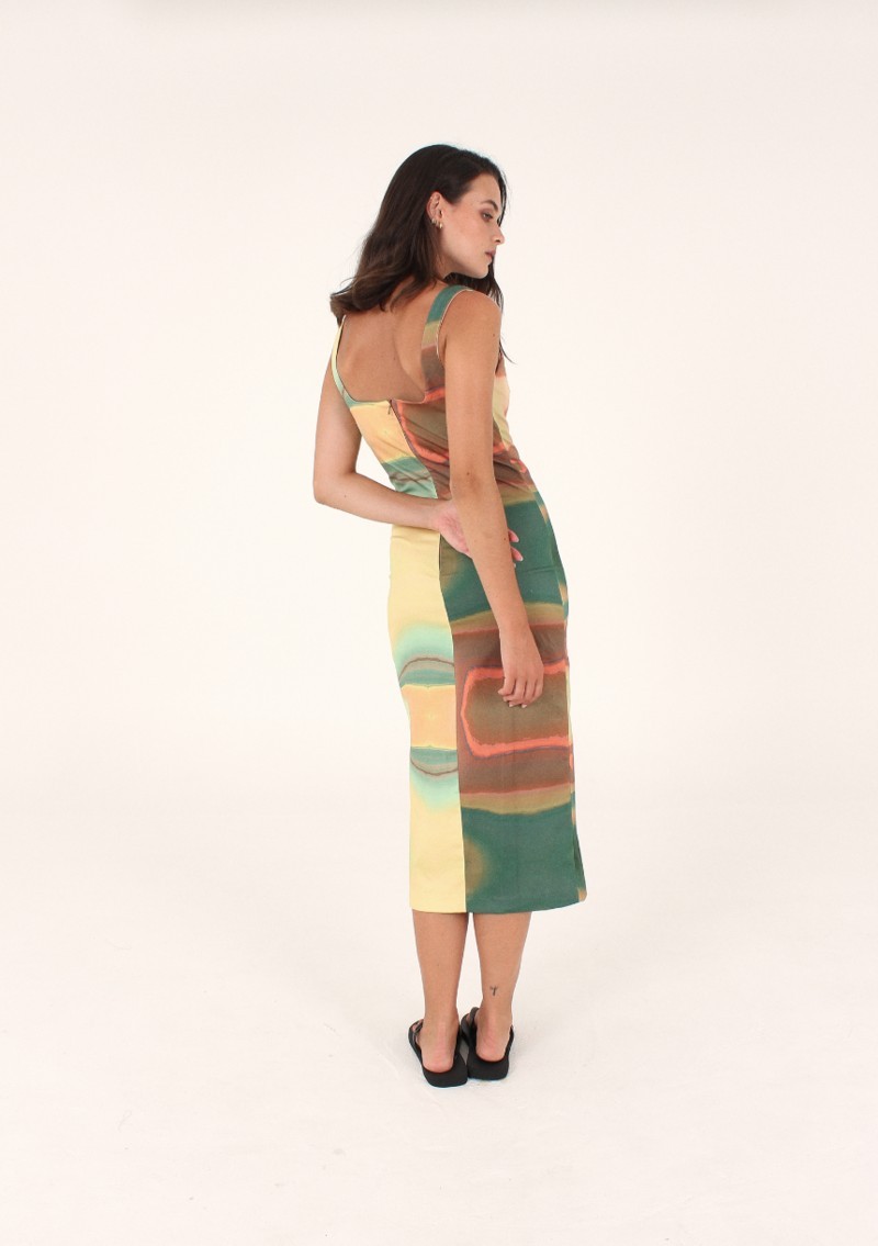 $265 Studio Fantastique x Free People Vicky Digital Print Midi Dress Size XL