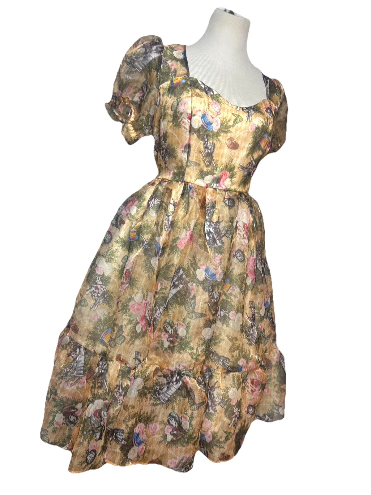 Hot Topic Thorn & Fable Goth Garden Tea Party Alice In Wonderland Hatter Sz Lrg