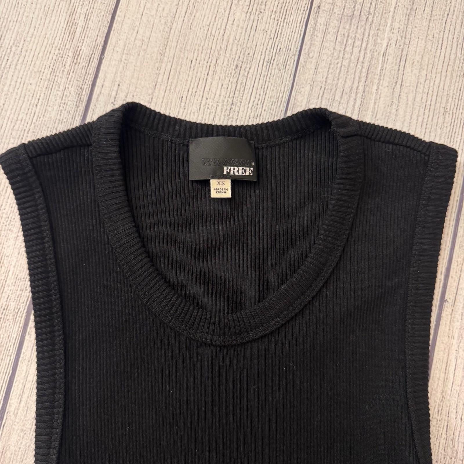 ARITZIA WILFRED FREE Women’s Ribbed Black Sleeveless Tank Dress Bodycon Size XS