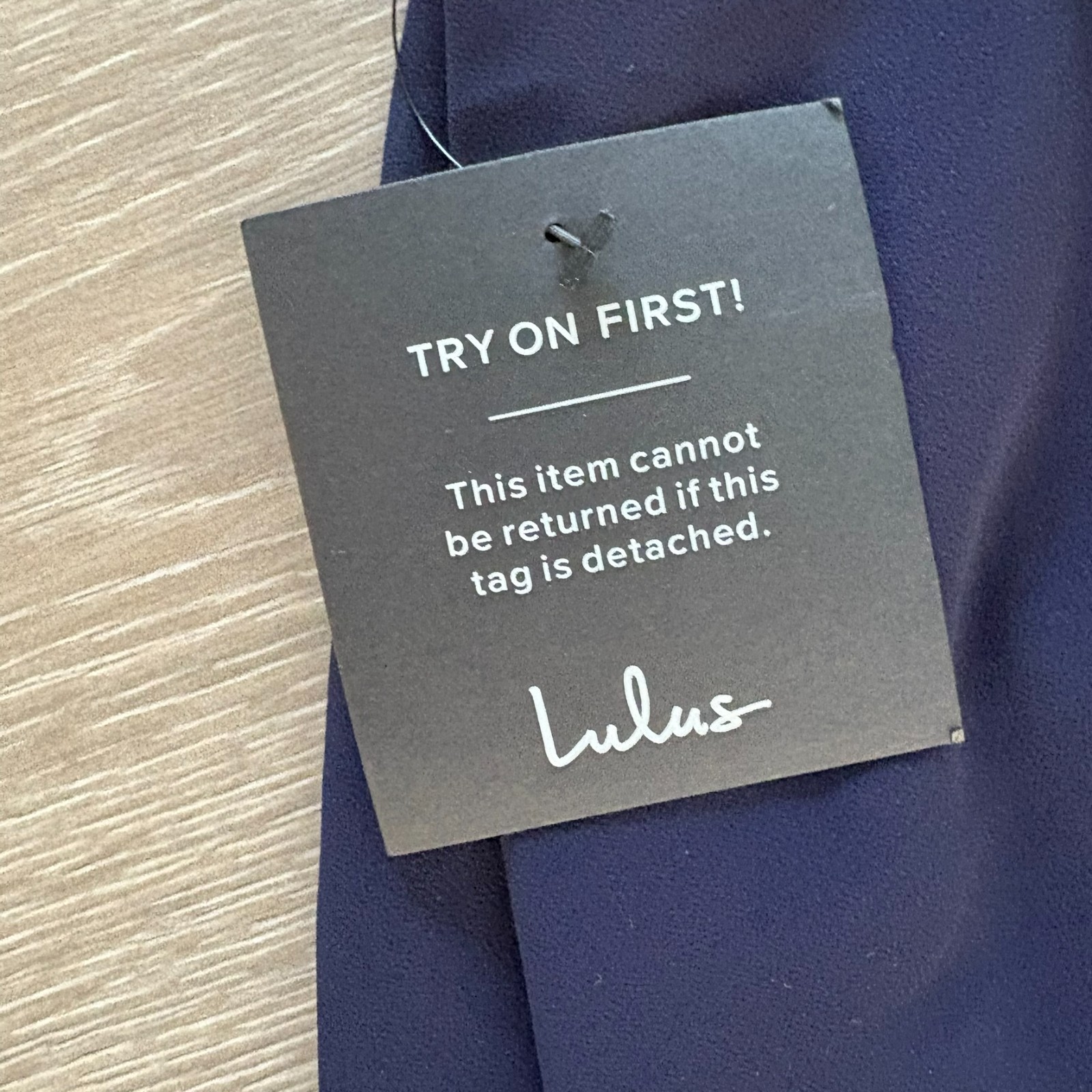 NWT Lulus Womens Navy Blue Sophisticated Charisma Tie-Strap A-Line Midi Dress L