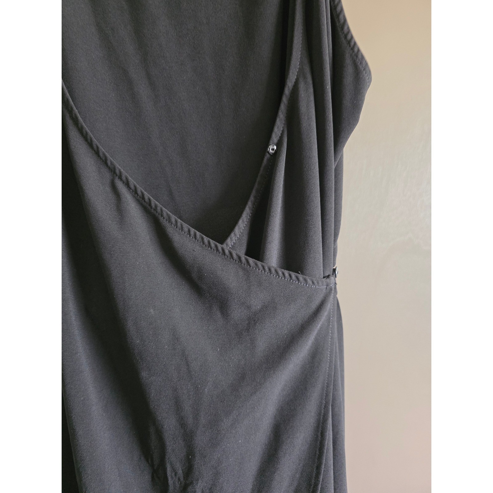 Olivia Grey Black Wrap Dress High Low Sleeveless Spaghetti Strap Women XL