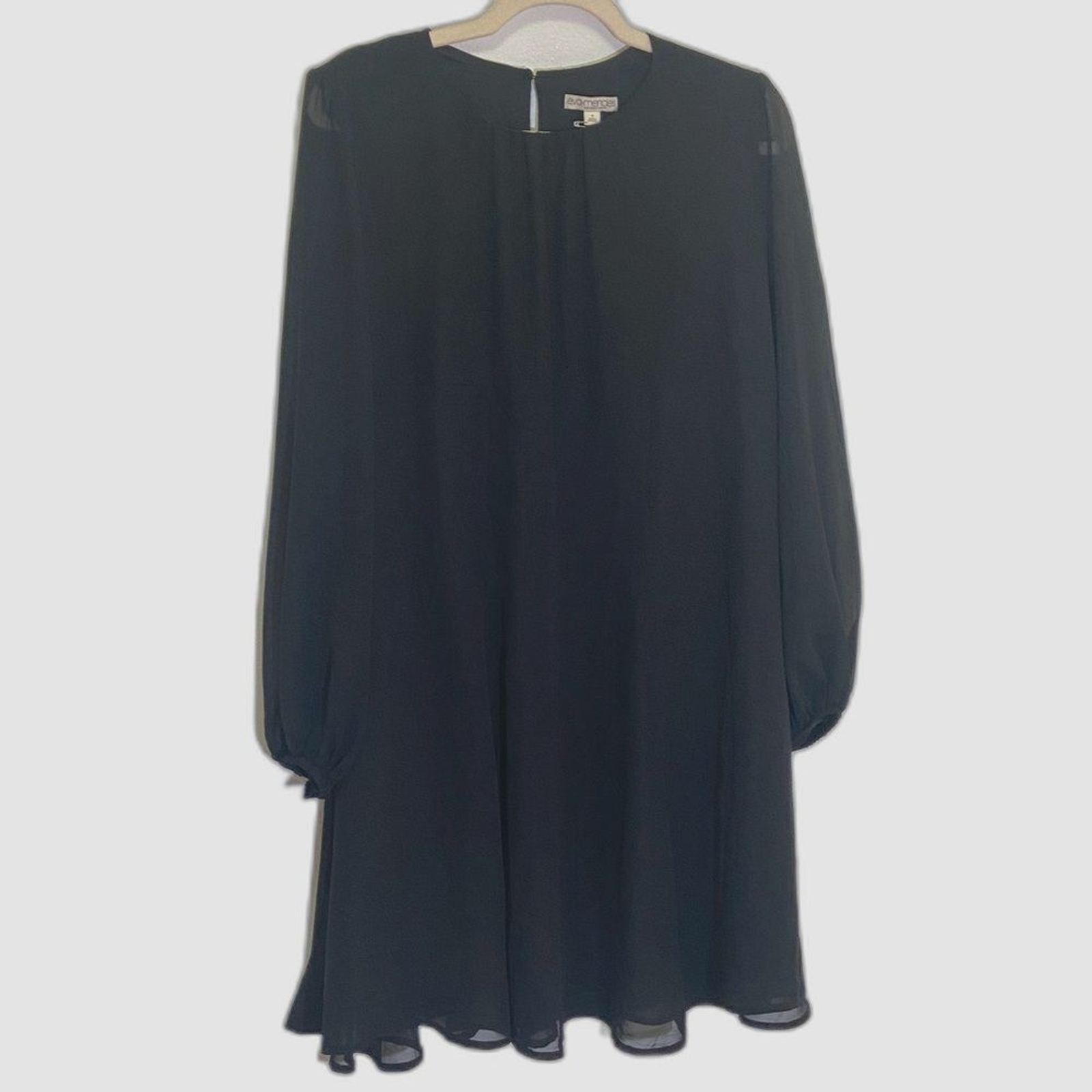 Eva Mendes for New York & Company- Black Cocktail Dress Sheer Long Sleeve – sz 8
