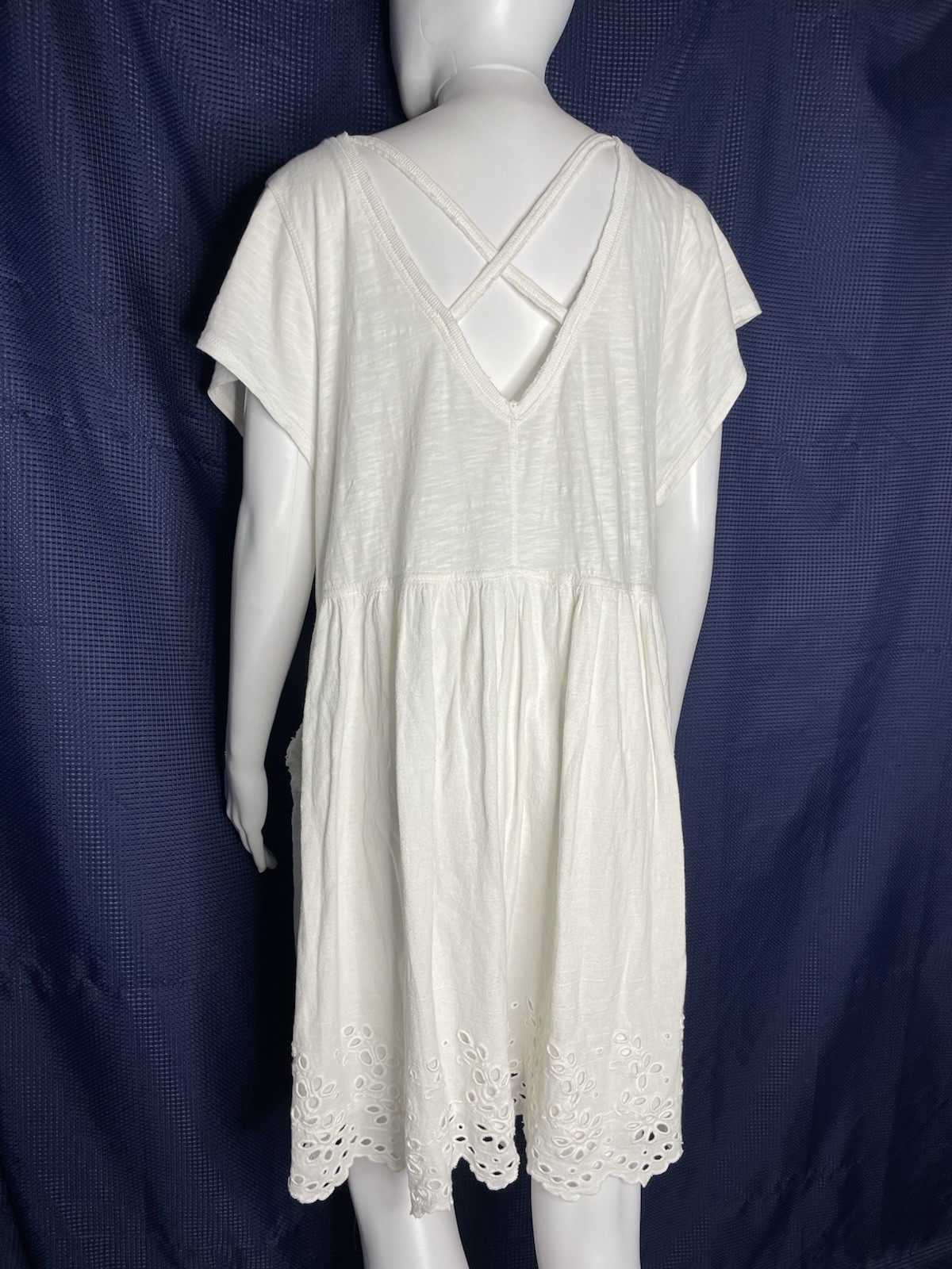 Daily Practice by Anthropologie Valensole Dress White Cotton Large Pockets Lined
