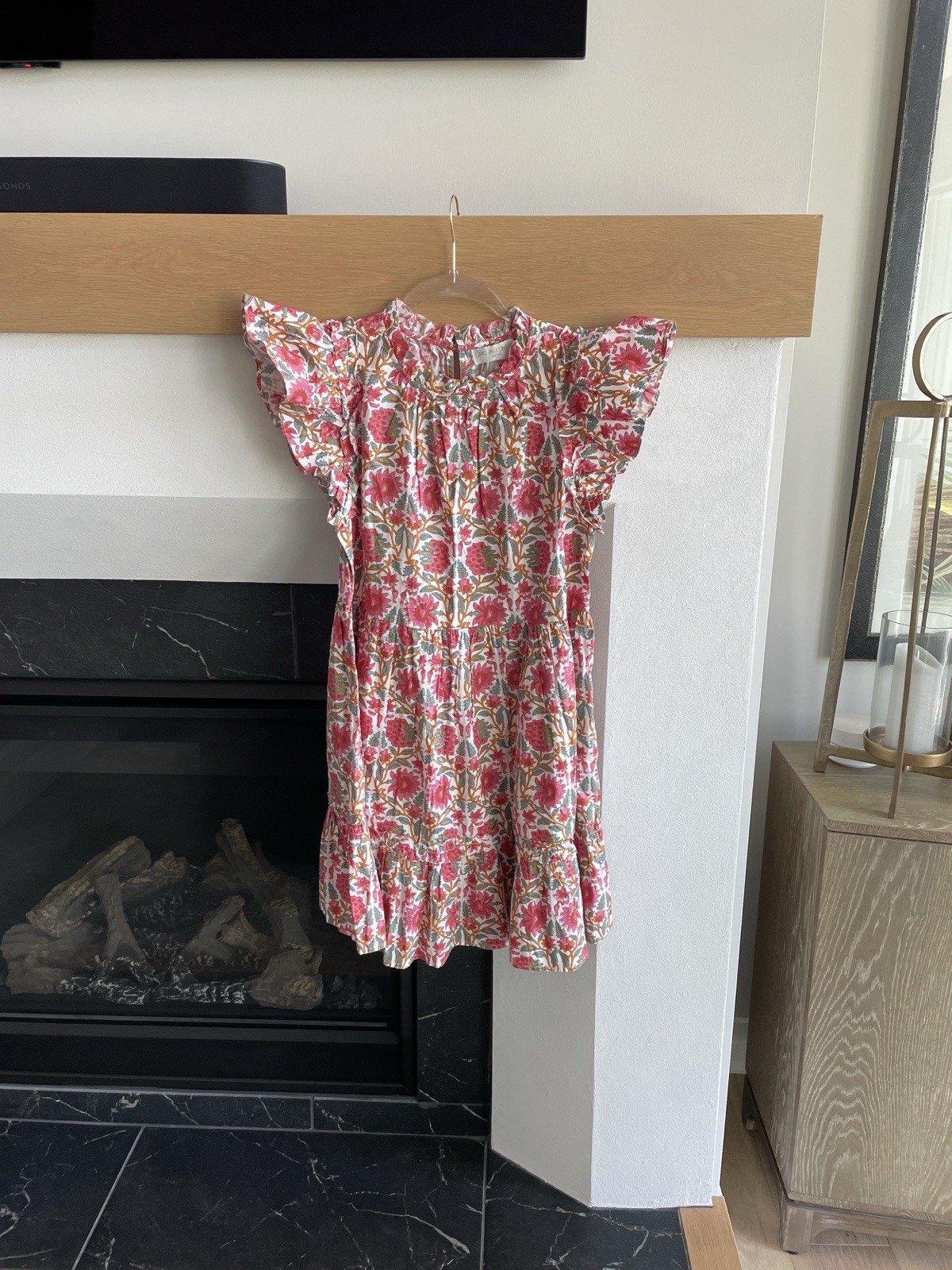 Caroline Constas Strawberry Flutter Sleeve Mini Dress Size Small