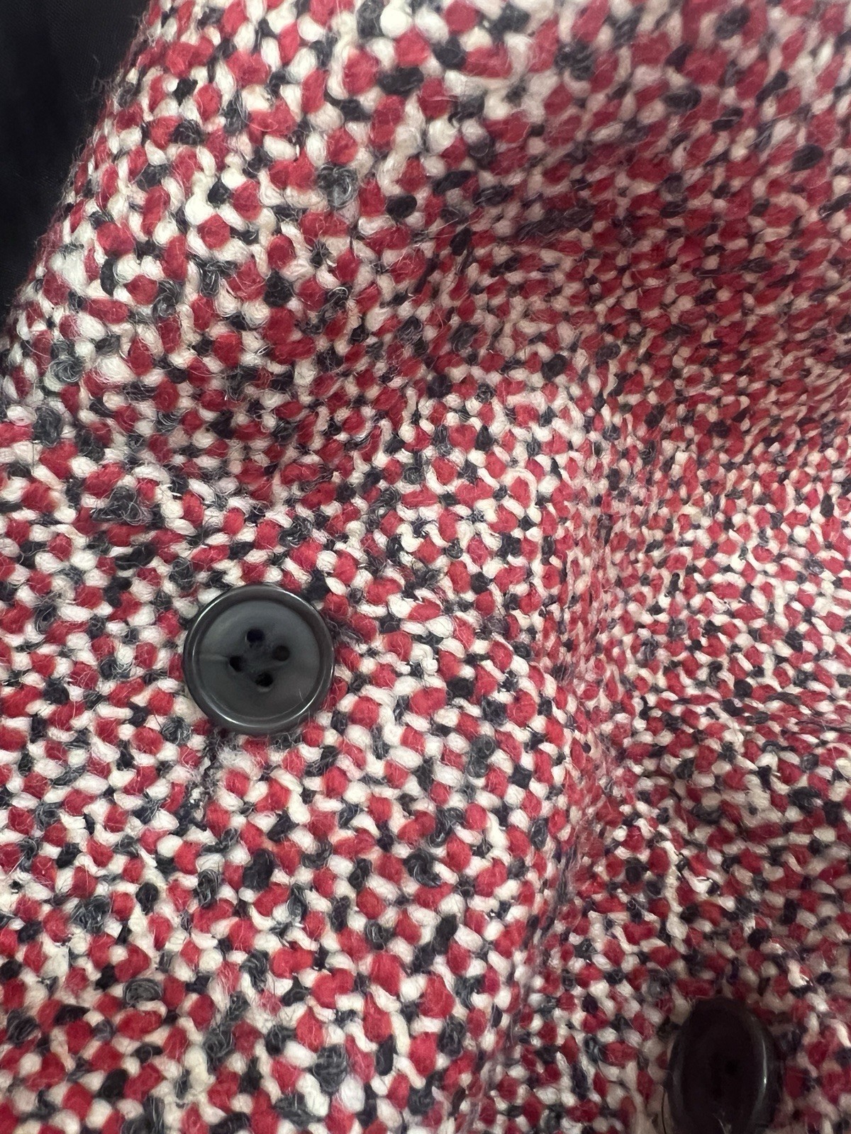 Cacharel Red Tweed Wool Alpaca Dress Sleeveless Shift Sheath Italy Women’s 6