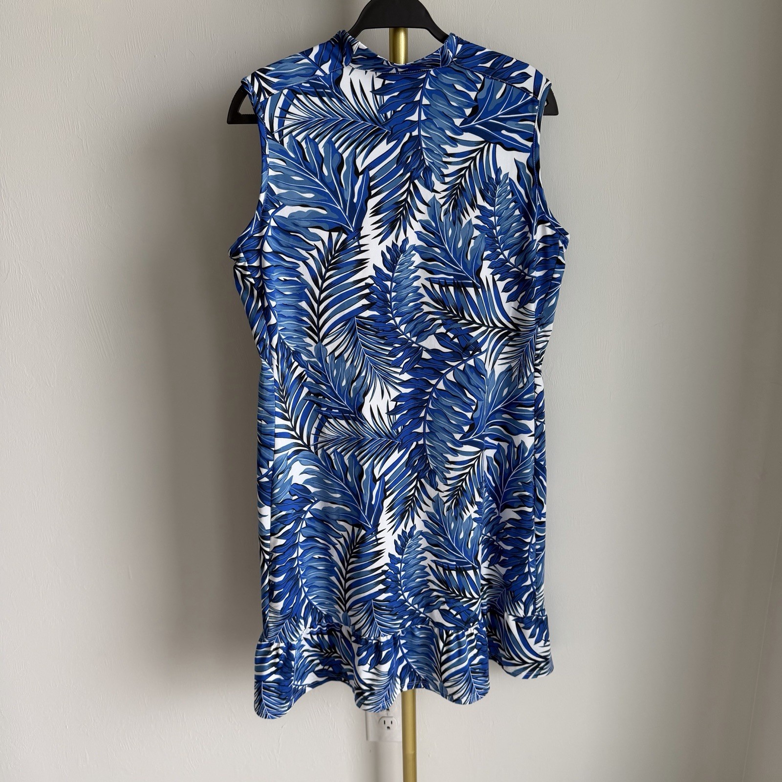 Tail Activewear Blue & White Tropical Floral Sleeveless Golf Dress Women’s XL