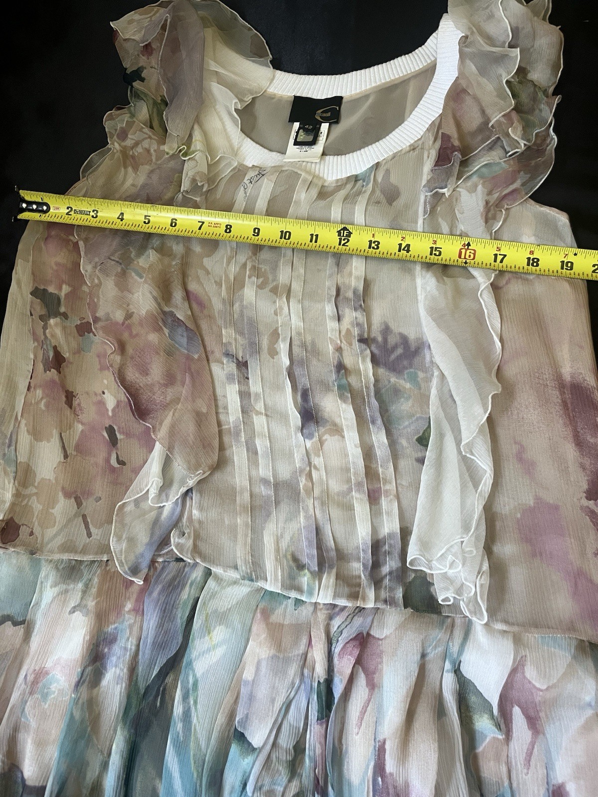 Roberto Cavalli Just Cavalli 2004 Ruffle Floral with hologram and Logo IT 42