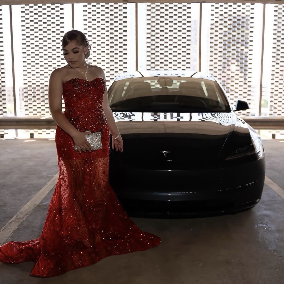 Red Custom Made Formal /prom Gown. Size 6. Size 8. Great Condition. Worn Once.